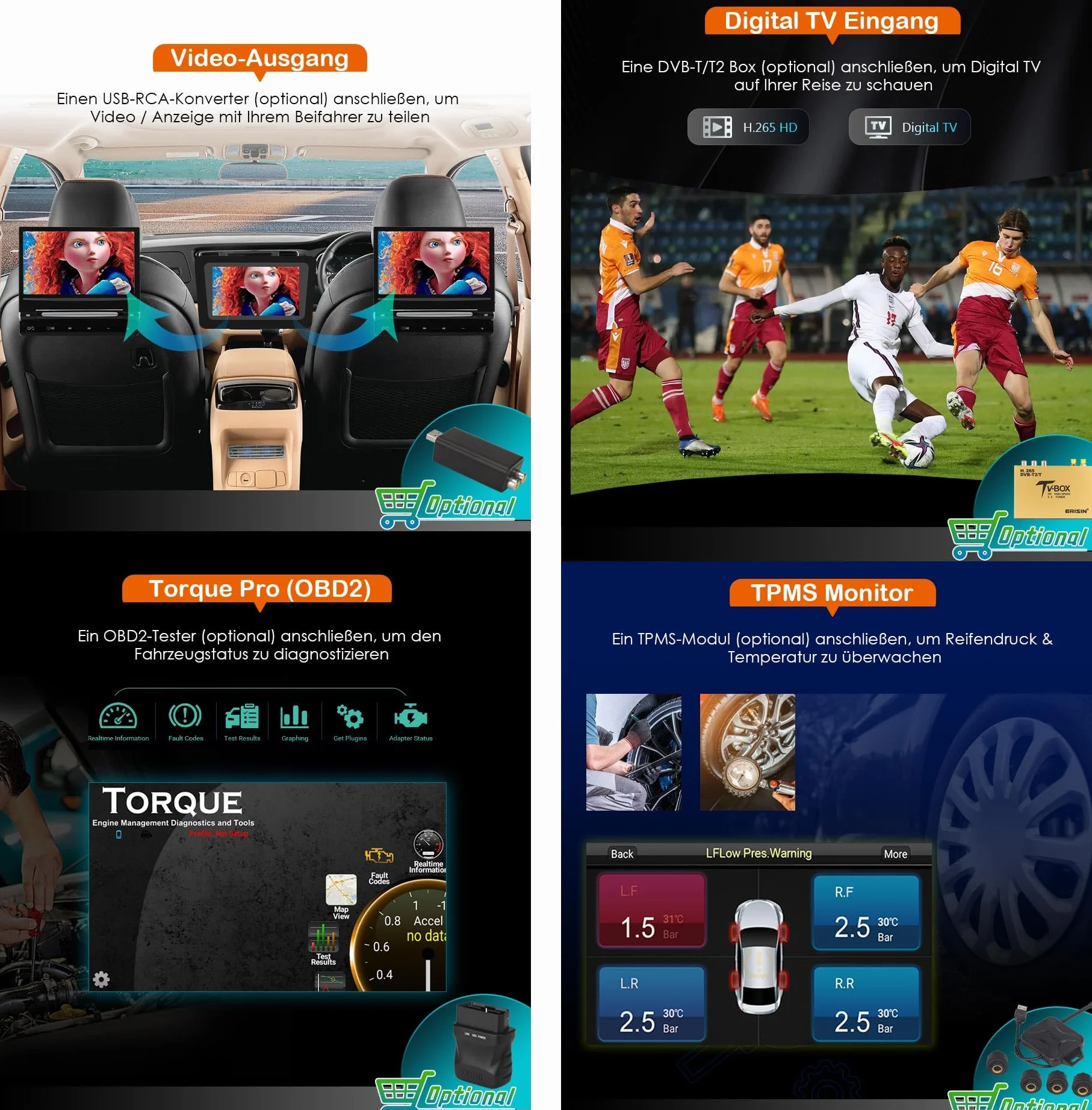 Radio samochodowe Erisin 2 Din Android 14 4GB+64GB GPS Bluetooth 5.0 CarPlay Android Auto DSP WiFi DAB+ RDS SWC dla Forda Focus Mondeo S-Max C-Max Galaxy