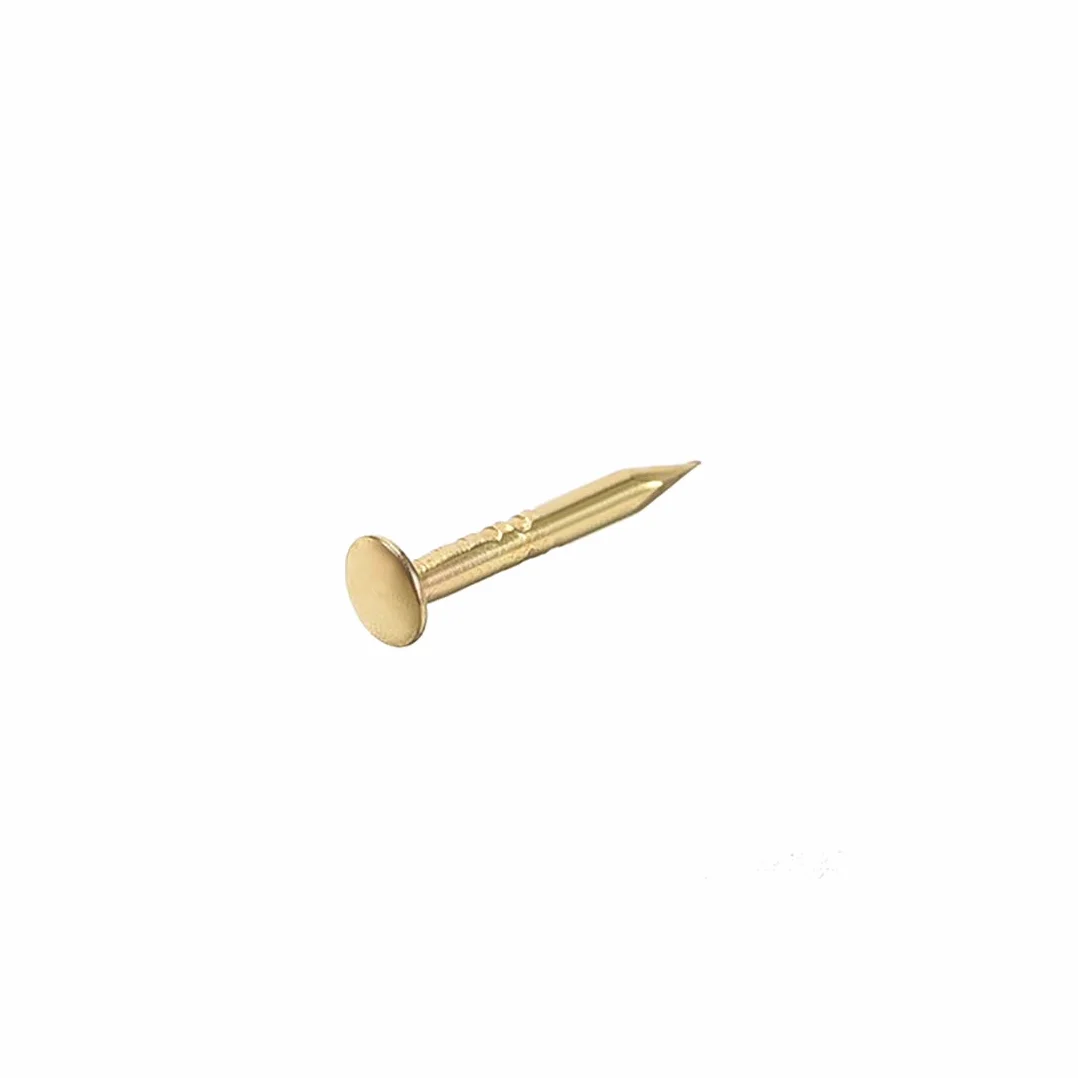sourcing map 500 sztuk małych gwoździ sprzętowych żelazo 1 x 8 mm (DxL) do samodzielnego wykonania dekoracyjnych drewnianych skrzynek akcesoria złoty odcień