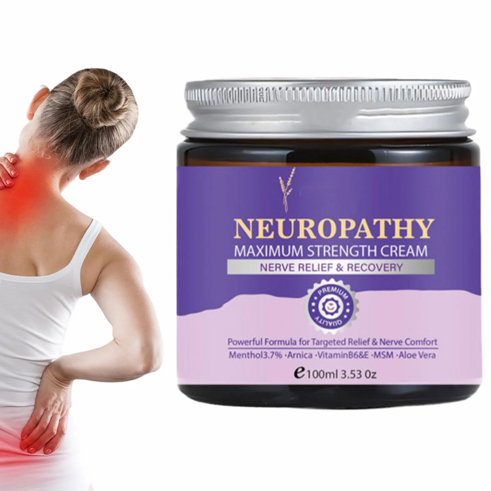 238 g krem do neuropatii o maksymalnej sile, kojący balsam do ciała, naturalny krem do masażu mięśni, szybko bóle nerwów stóp, rąk, ramion i karku