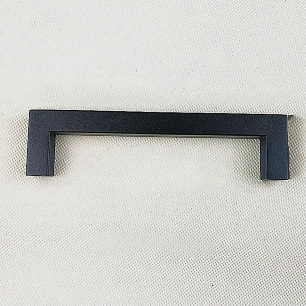 Uchwyt szafki ze stali nierdzewnej, matowy czarny kwadratowy uchwyt, gałka do drzwi kuchennych, uchwyt do szuflady mebli, 5.1 cm~61.0 cm, dekoracja domu (kolor: rozstaw otworów 224 mm)
