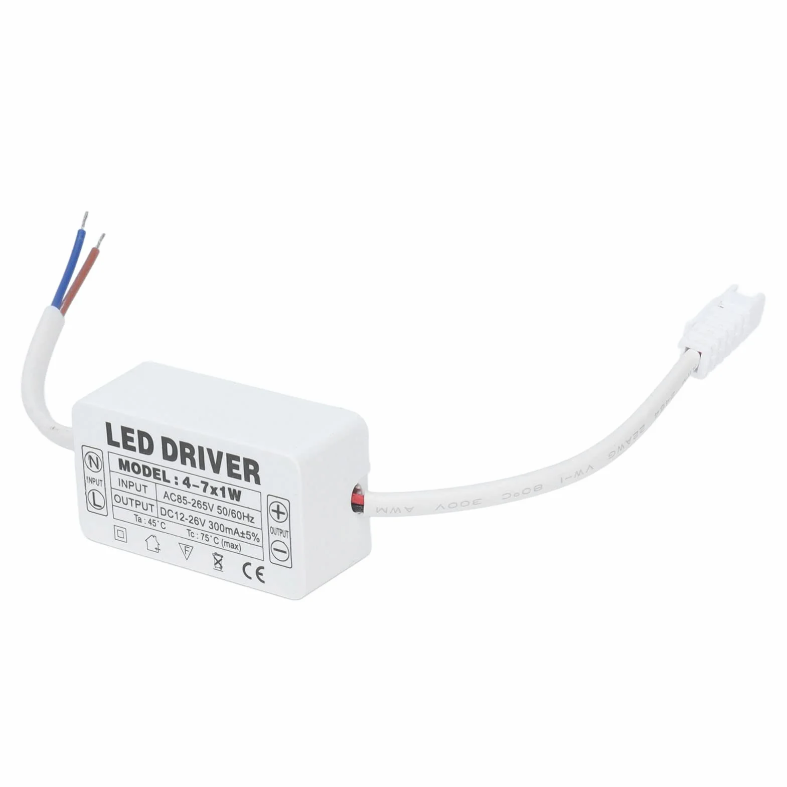 Pissente Zasilacz LED Driver Transformator 4-7X1W 300mA Stały Prąd AC85-265V Wejście DC12-26V Wyjście z Najwyższej Jakości Przewodami do Oświetlenia LED DIY