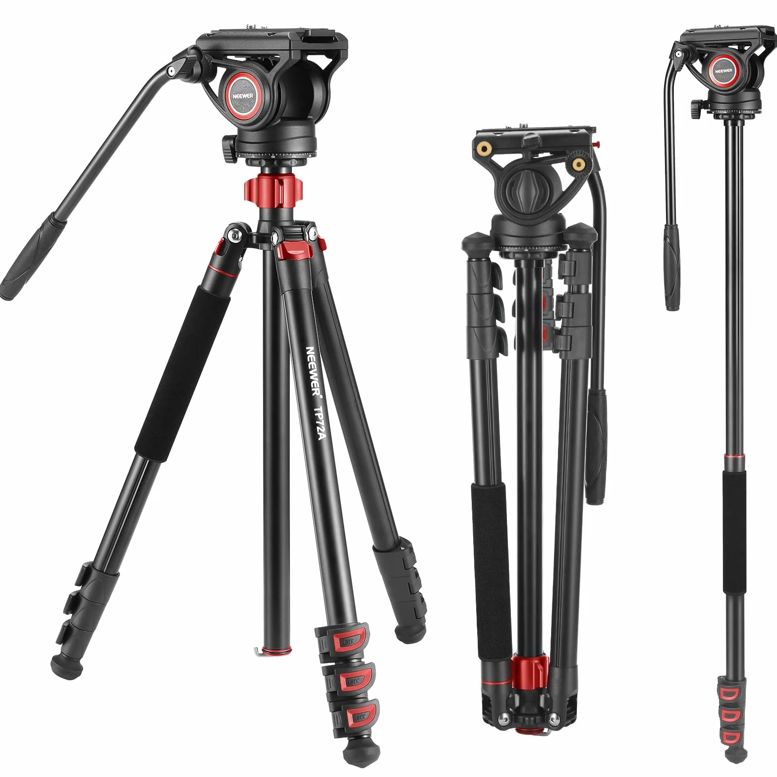 NEEWER 72" statyw monopodowy z głowicą fluidową, obciążenie 8 kg, kompatybilny z DJI RS Gimbal Manfrotto