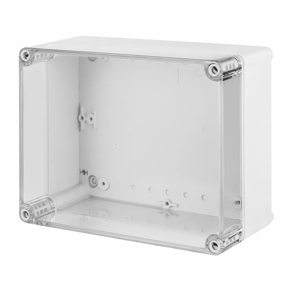 natynkowa skrzynka szalunkowa IP65 skrzynka rozdzielcza 220 x 170 x 86 przezroczysta obudowa przemysłowa