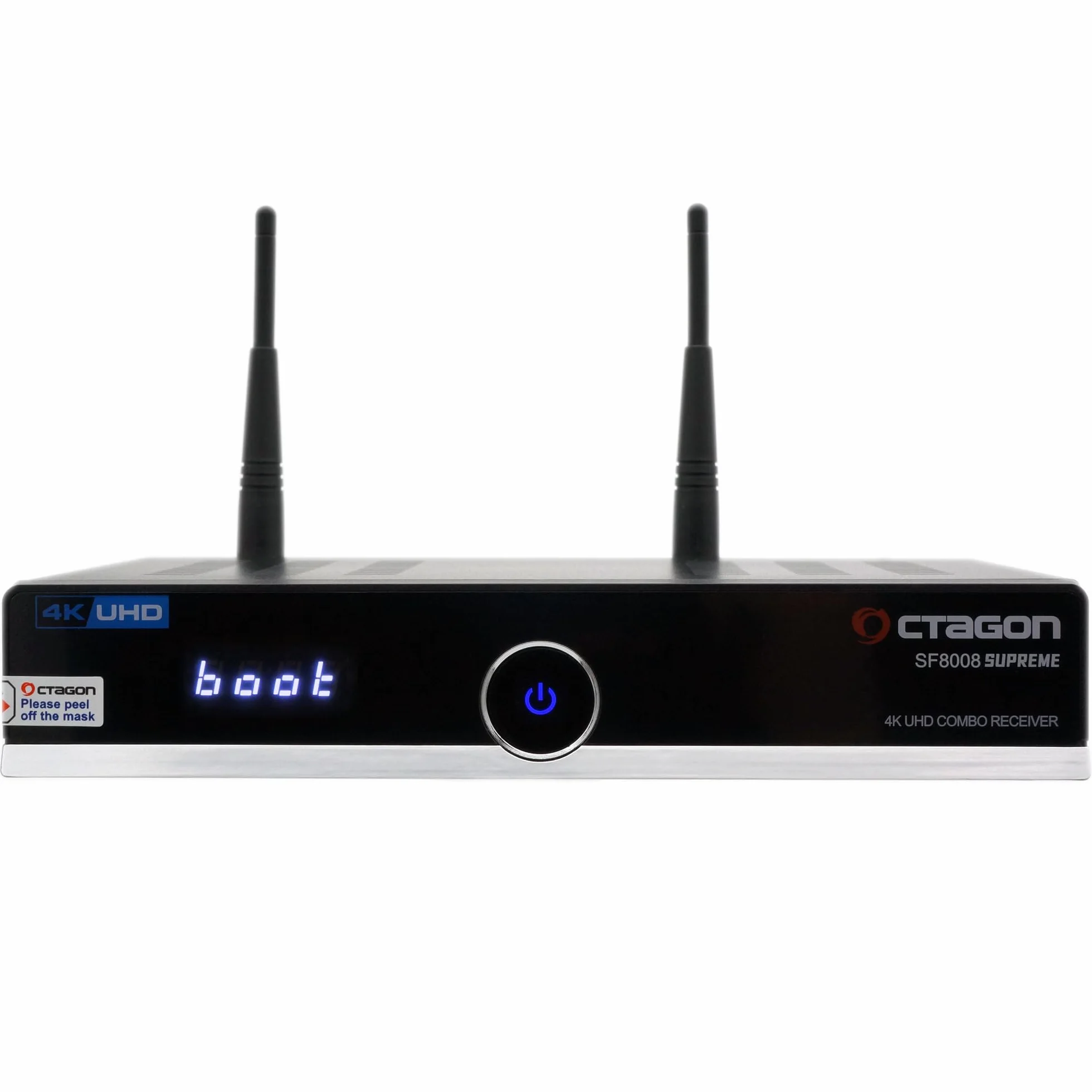 Octagon SF8008 4K Combo Supreme V3 UHD E2 1 x DVB-S2X, 1 x DVB-C/DVB-T2, Linux PVR odbiornik satelitarny, 2.4/5G Dual-Band WiFi, 1 Gbit LAN, interfejs M.2, BT 5.1, pilot na podczerwień, kabel HTS