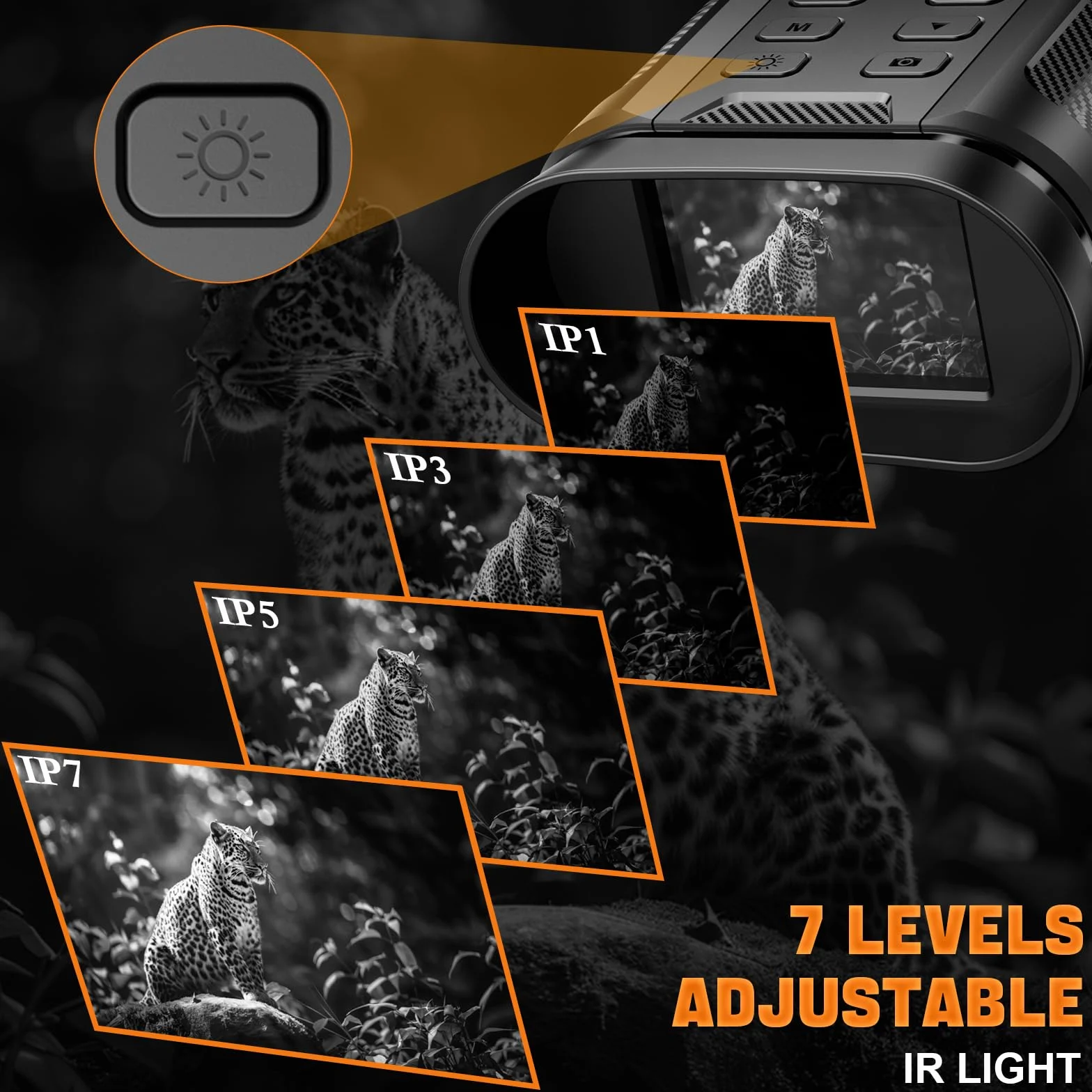 Coolifepro Lornetka noktowizyjna 4K 2500 mAh 2,4" TFT LCD 8X zoom cyfrowy 7-poziomowy zoom na podczerwień 300 M z kartą 32 GB