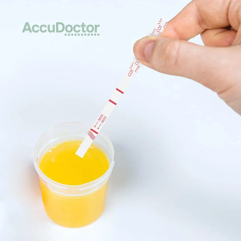 10 AccuDoctor Test na Narkotyki Cotinin Moczu 200 ng/ml Szybkie i bezpieczne wyniki - Test na Nikotynę Szybki Test na Narkotyki Szybki Test na Tytoń Nikotyna Test na Uricę Zestaw do Testowania Leków