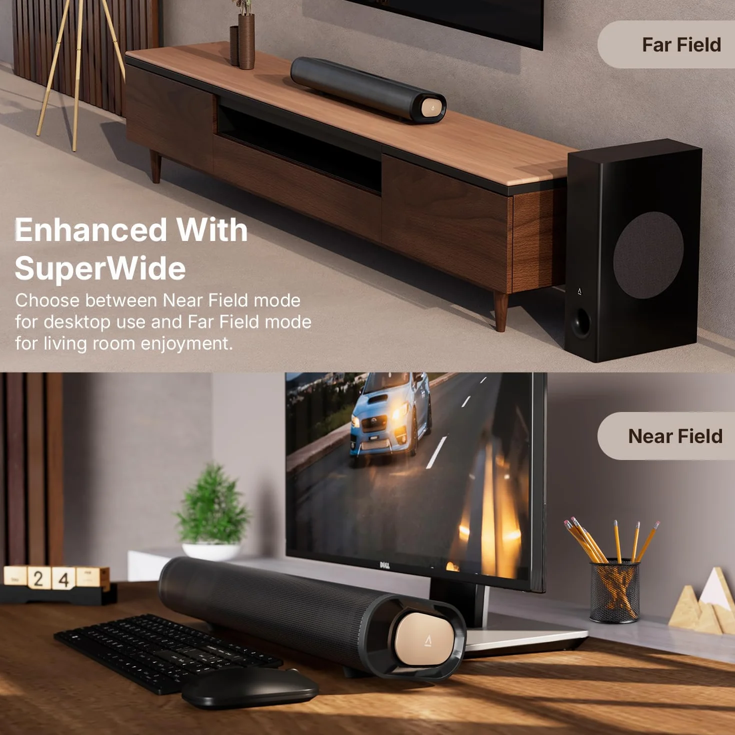 CREATIVE Stage Pro Soundbar 2.1 z Dolby Audio, Bluetooth 5.3, HDMI, USB Audio