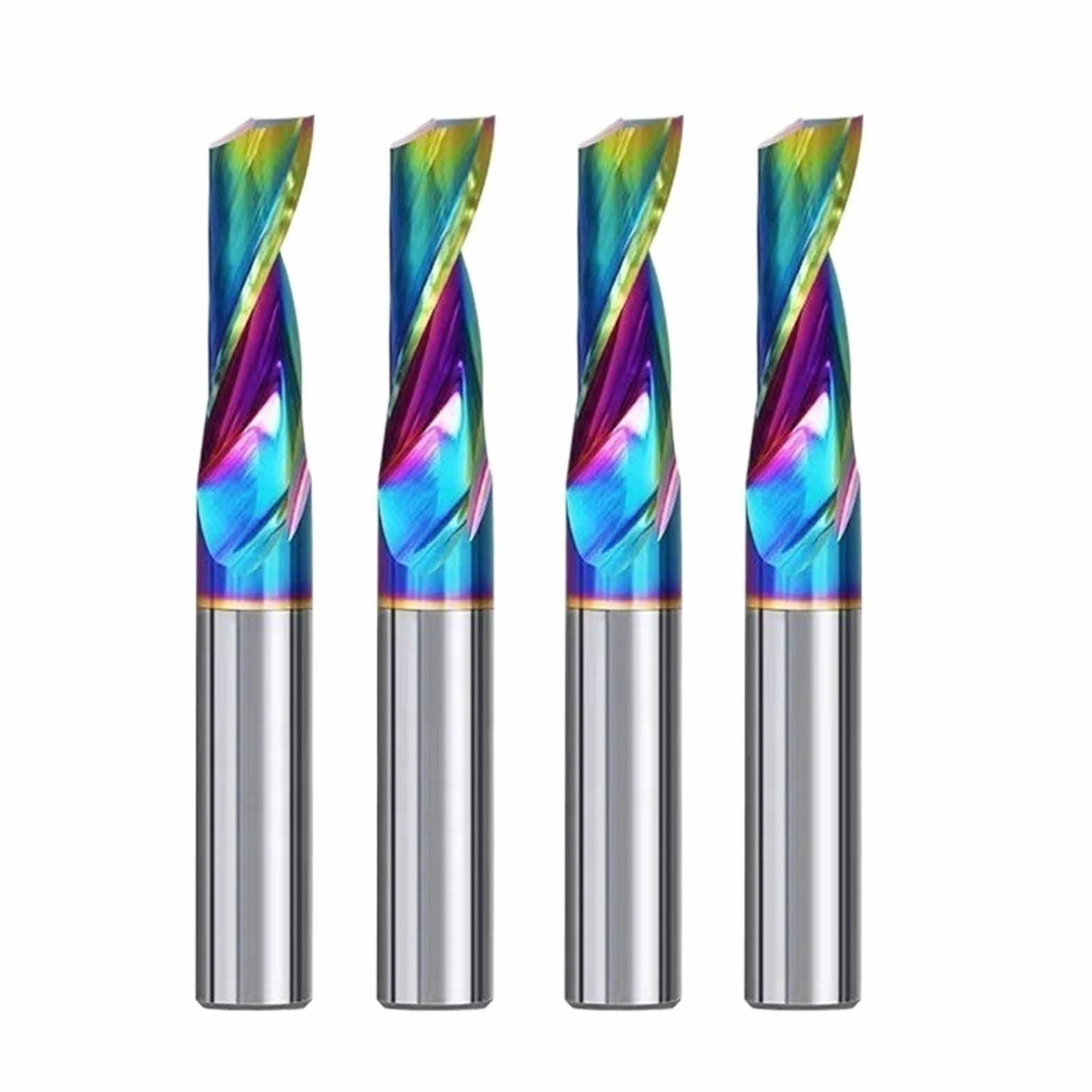 Zestaw wierteł z węglika spiekanego, 10-częściowe bity z pojedynczym rowkiem, frez spiralny trzpieniem 3,175–12 mm, powlekany(6x25x50 10pcs)