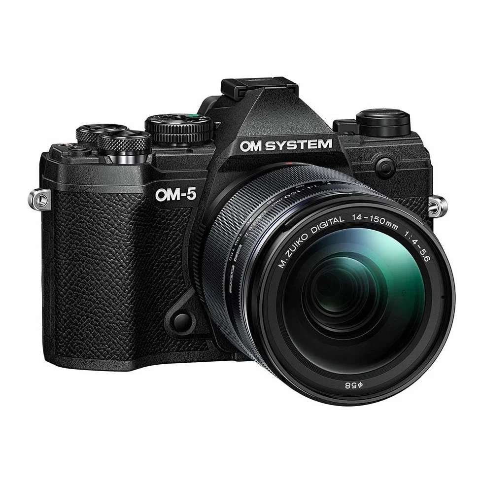 OM SYSTEM OM-5 Micro Four Thirds kamera systemowa z obiektywem M.Zuiko Digital 14-150 mm F4-5.6 II, czujnik Live MOS 20 MP, ulepszona 5-osiowa stabilizacja obrazu, IP53, ręczne ujęcie w wysokiej