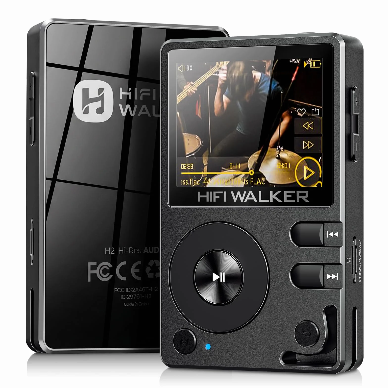 HIFI WALKER H2 Odtwarzacz MP3 z Bluetooth, DSD DAC, odtwarzacz Hi-Res FLAC, bezstratny odtwarzacz muzyczny, przenośny odtwarzacz audio z 64GB pamięcią, rozszerzalną do 256 GB
