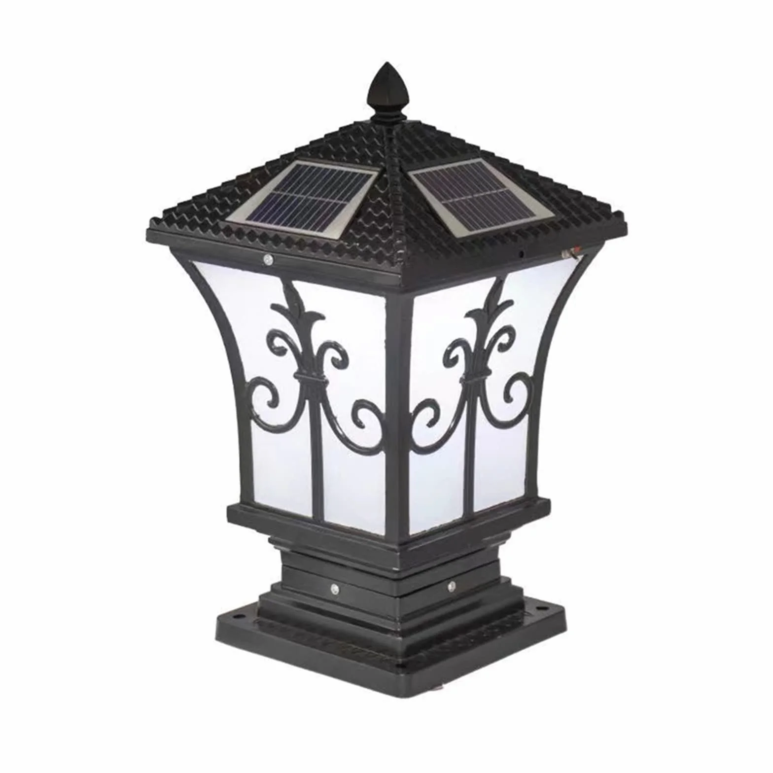 Solarne lampy ogrodowe na zewnątrz wodoodporna dekoracyjna lampa słupkowa do oświetlenia ogrodzenia nocnego