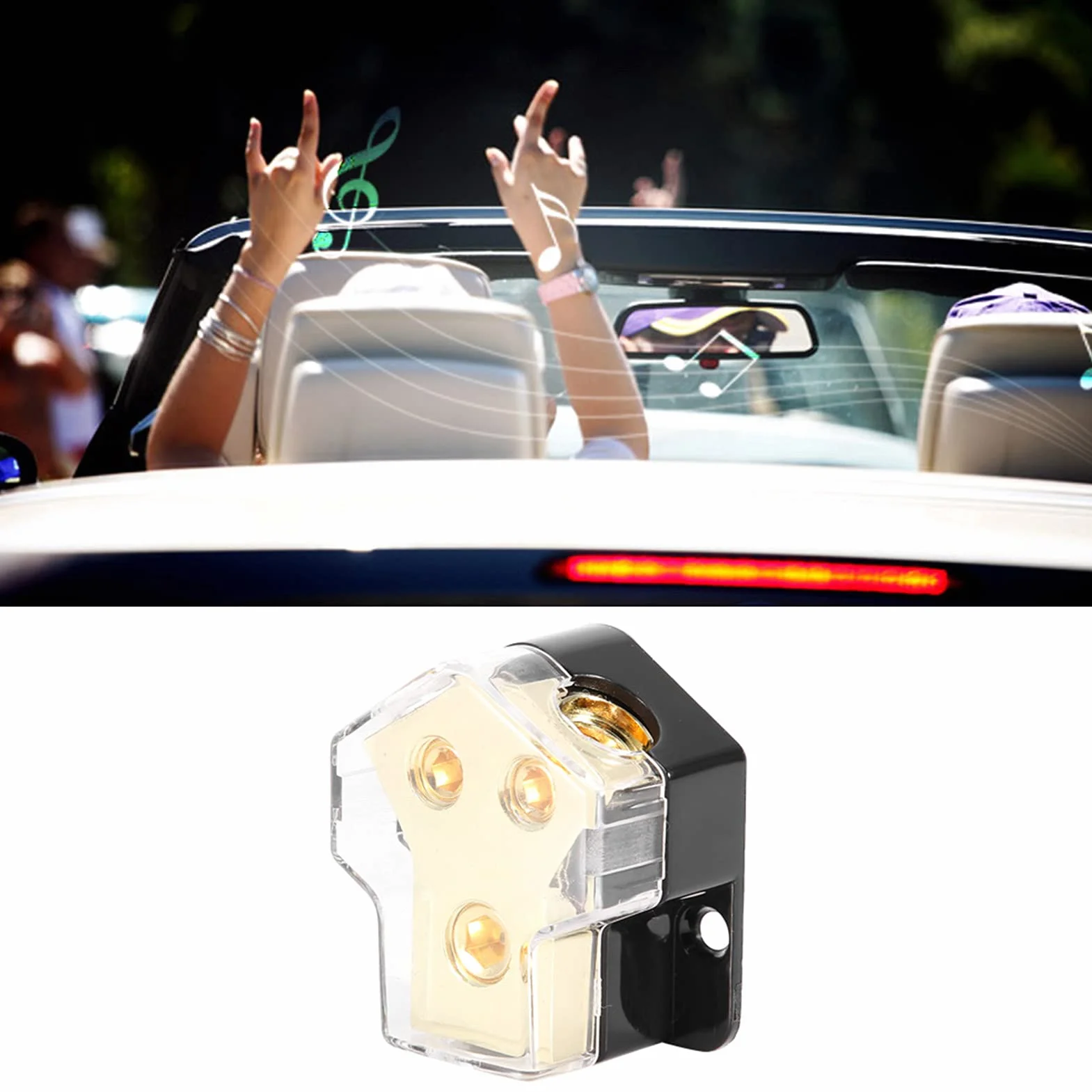 Rozdzielacz zasilania samochodowego audio, blok dystrybucji uziemienia 1x1GA 2x4GA