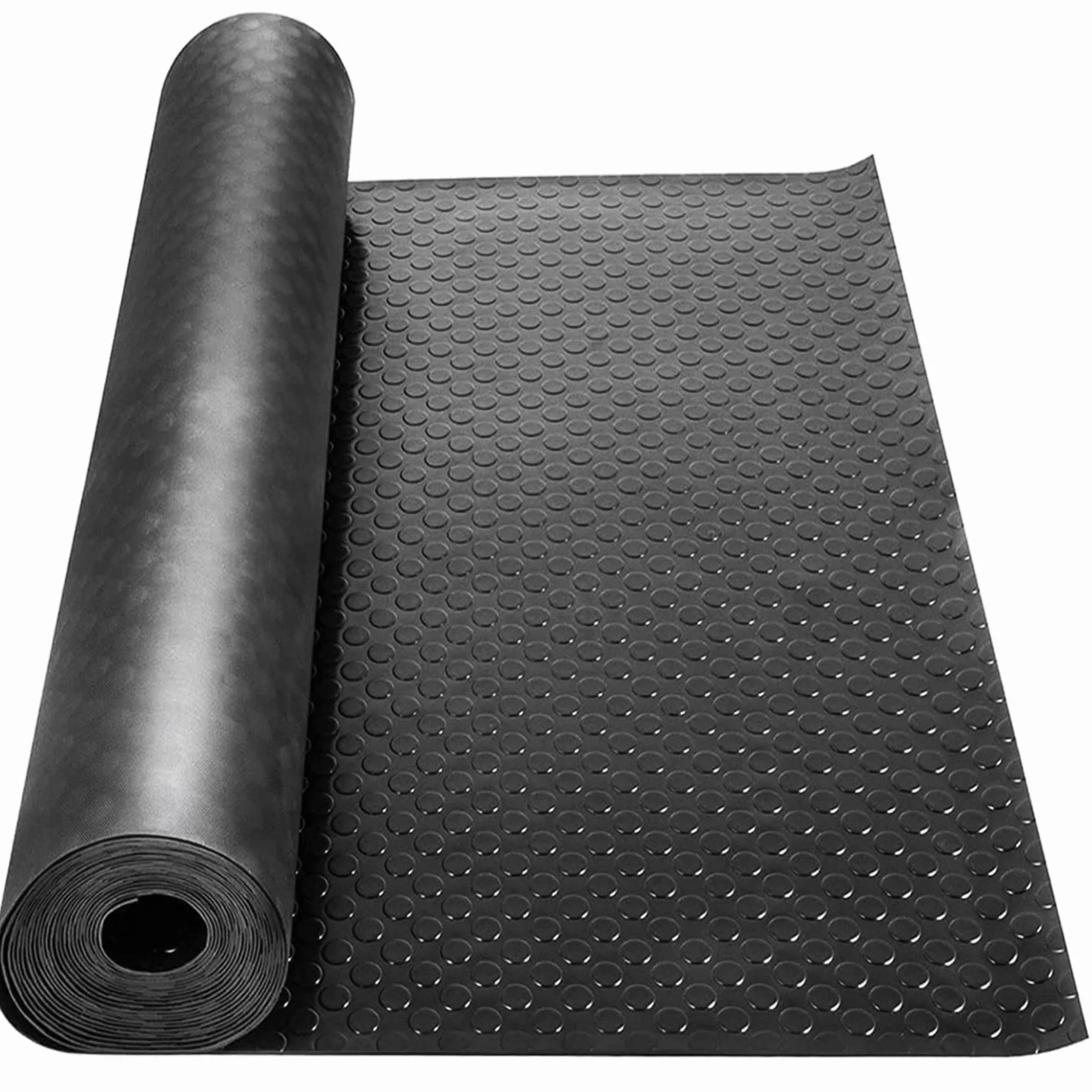 Mata gumowa z wypustkami, 500 x 100 cm, 3 mm, mata ochronna z wypustkami, wykładzina gumowa mocna jako podłoga warsztatowa, mata antypoślizgowa, nakładka na stół warsztatowy i mata podłogowa