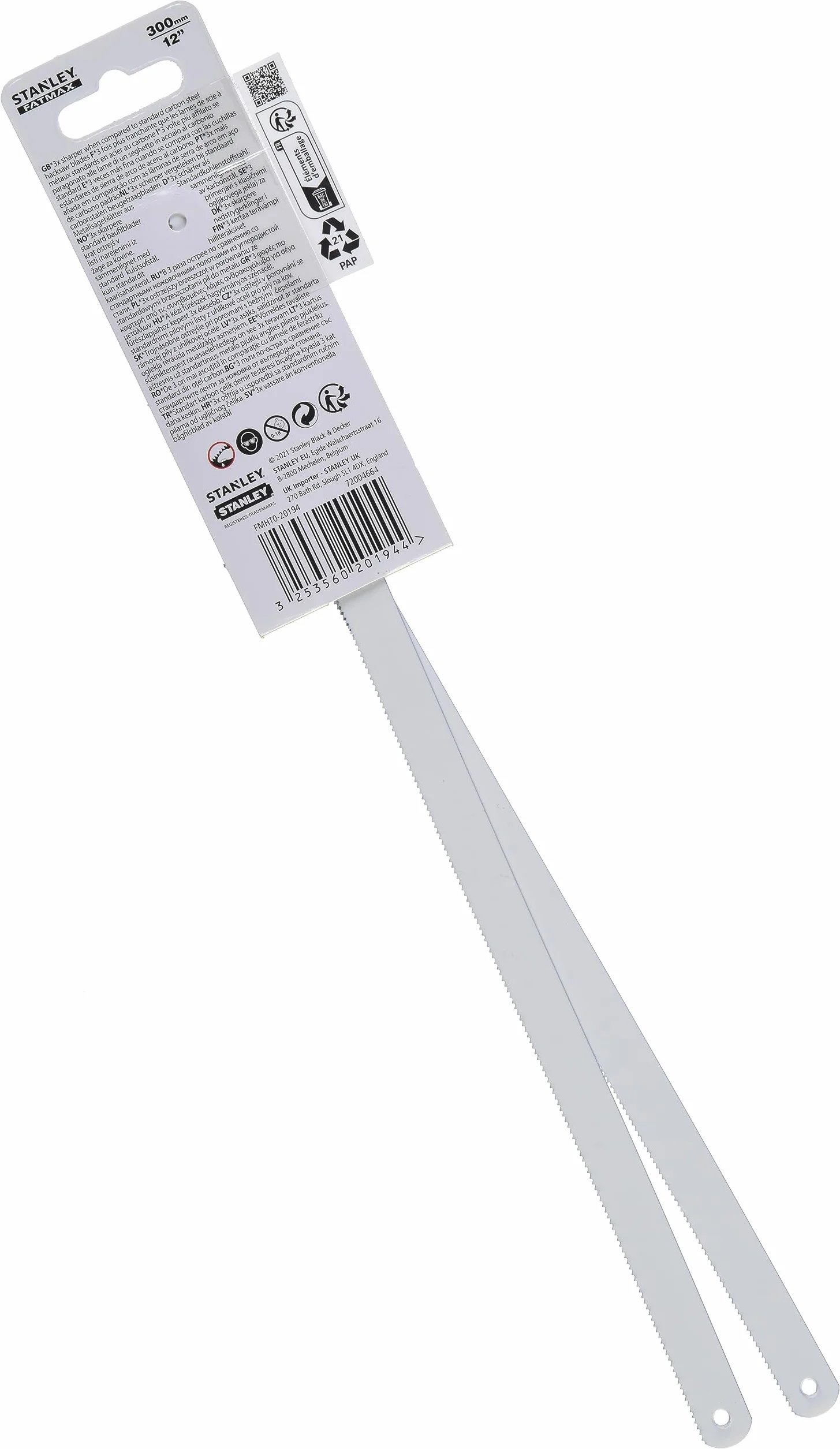 Stanley FatMax FMHT0-20194 brzeszczoty do piły 300 mm (2 sztuki), srebrne