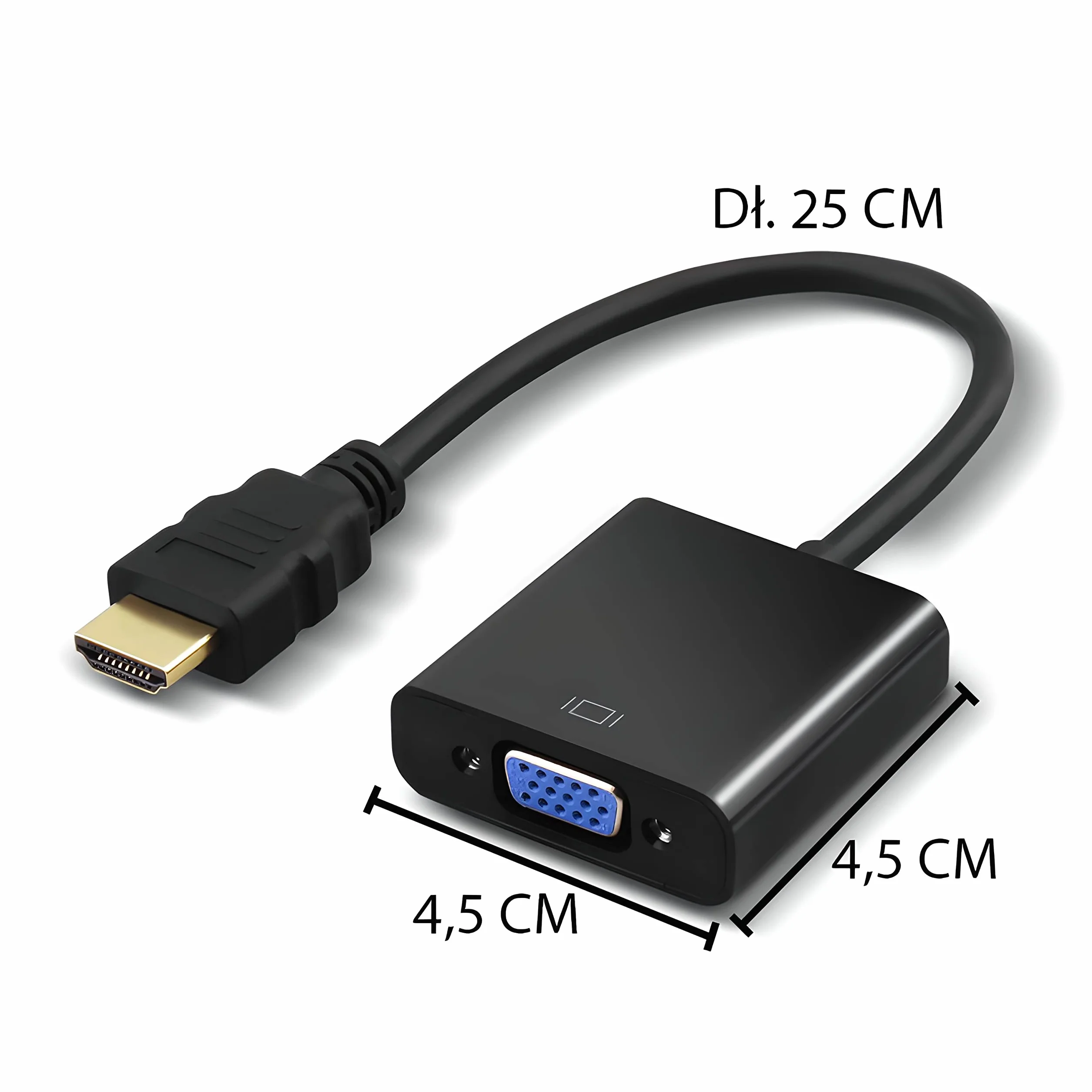 Retoo adapter HDMI na VGA konwerter 1080P HD czarny