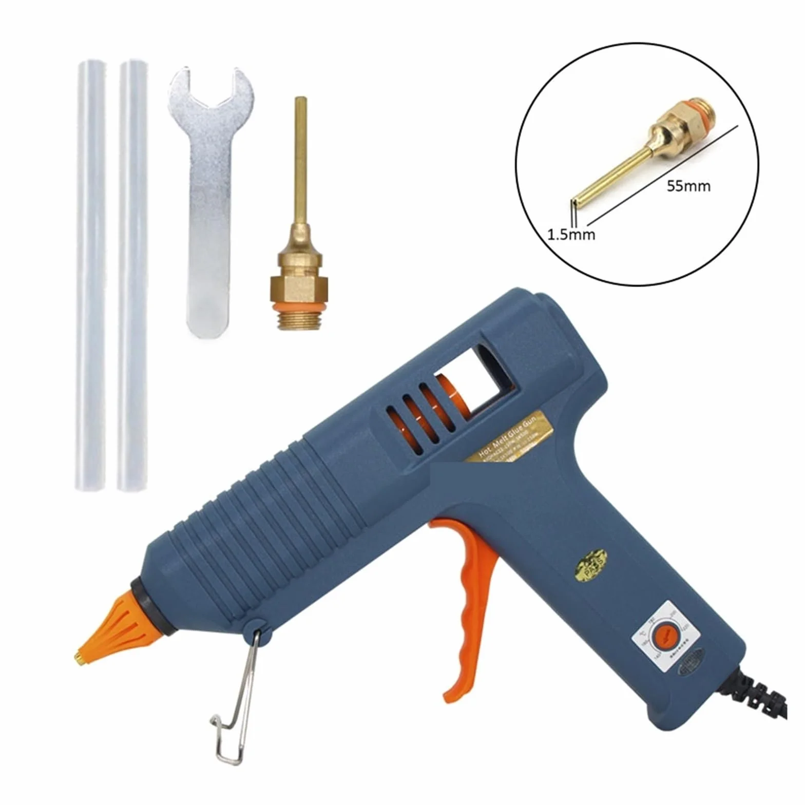 Pistolet Do Klejenia Na Gorąco 150W Pistolet Do Klejenia Z Regulacją Temperatury Długa Dysza Do Klejów W Sztyfcie 11mm Przemysłowe I Rękodzieło DIY Pistolet Do Klejenia Na Gorąco Szybkie Nagrzewanie(N