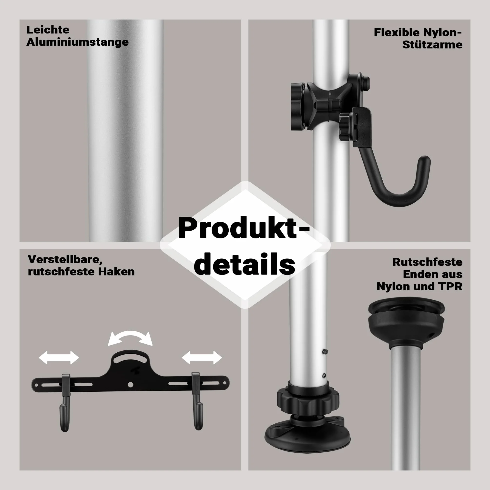 Teleskopowy uchwyt rowerowy na 2 rowery co 20kg oszczędzający miejsce regulowany w zakresie 160-340cm z ramionami obrotowymi 360°