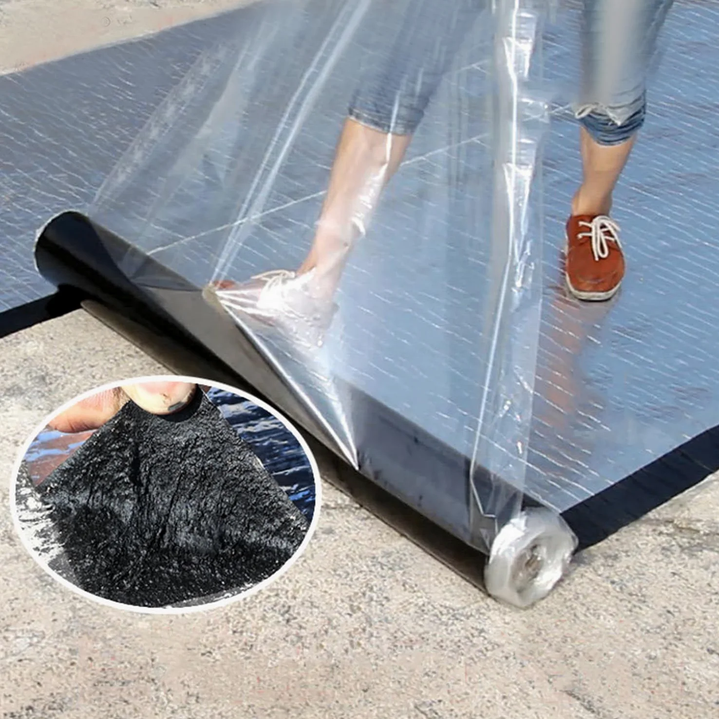 Samoprzylepna taśma asfaltowa – taśma bitumiczna z folii aluminiowej do wycieków dachowych, pęknięć powierzchni, rynny i otworów (1 x 9 m)