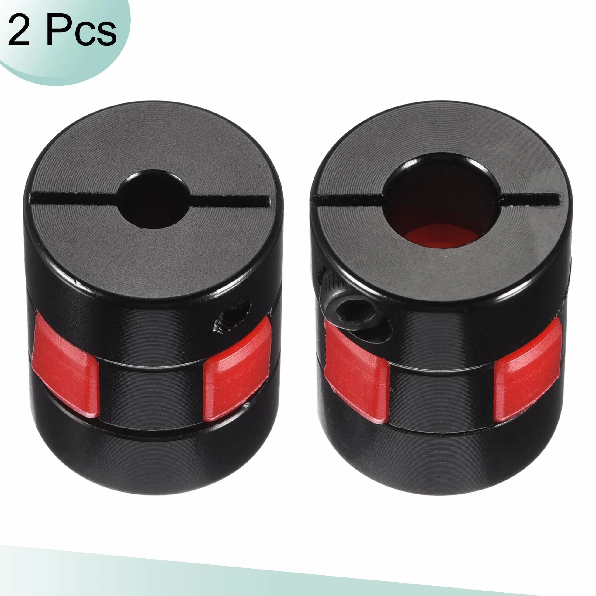 sourcing map 2 szt. łącznik falisty 5 mm do 8 mm otwór ze stopu aluminium L25 x D20 elastyczny przegub sprzęgła do servo silnika krokowego