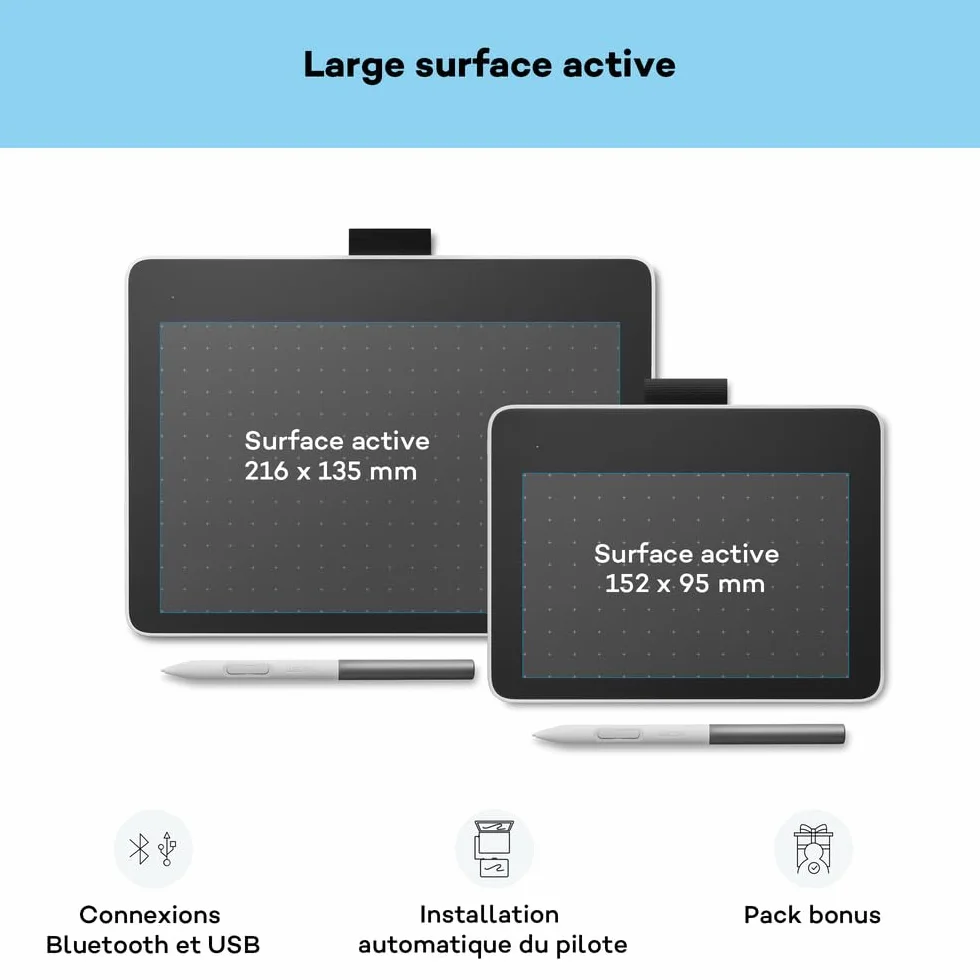 Wacom Tablet M Pen z Bezbateryjnym Długopisem EMR, Bluetooth, do Windows, Mac, Chromebook i Android