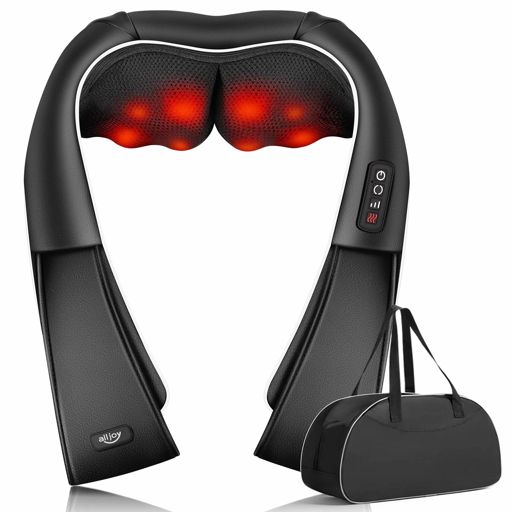 Masażer karku z ciepłem, 3D Neck Masażer Shiatsu do masażu pleców, ramion, prezent dla kobiet i mężczyzn, urządzenie do masażu pleców dla taty i mamy
