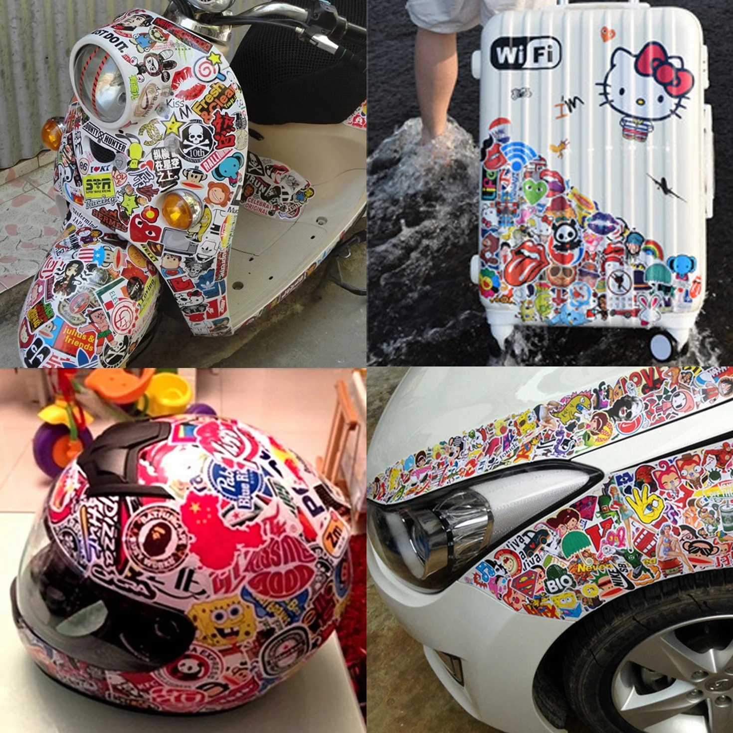 Willingood wodoodporne naklejki winylowe graffiti 100 sztuk na samochód rower motocykl