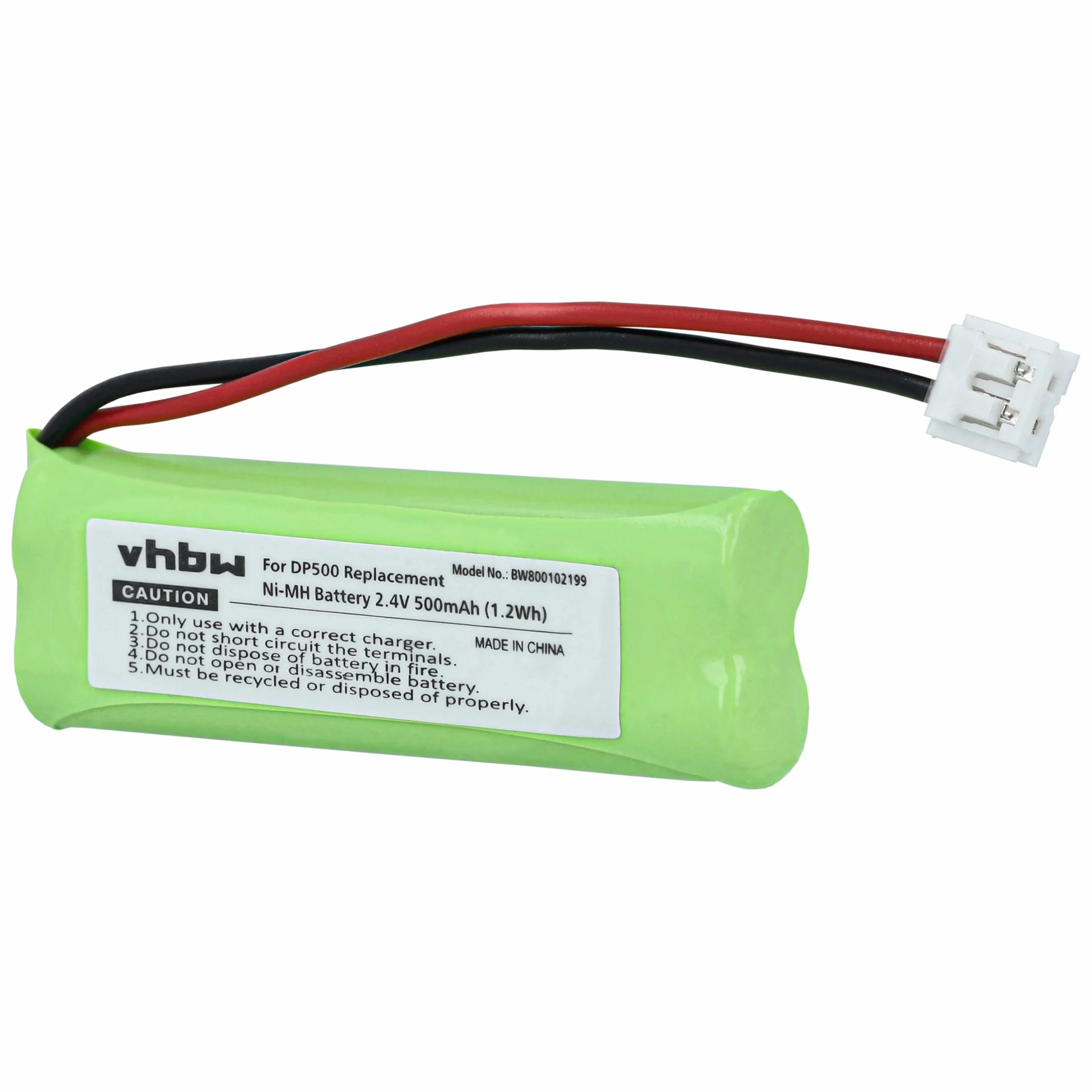 vhbw 2 x akumulator Ni-MH 500 mAh (2,4 V) kompatybilny z telefonem stacjonarnym Medion MD83242, MD83282 zastępuje VT50AAAALH2BMJZ, GP1010, GPHC05RN01.