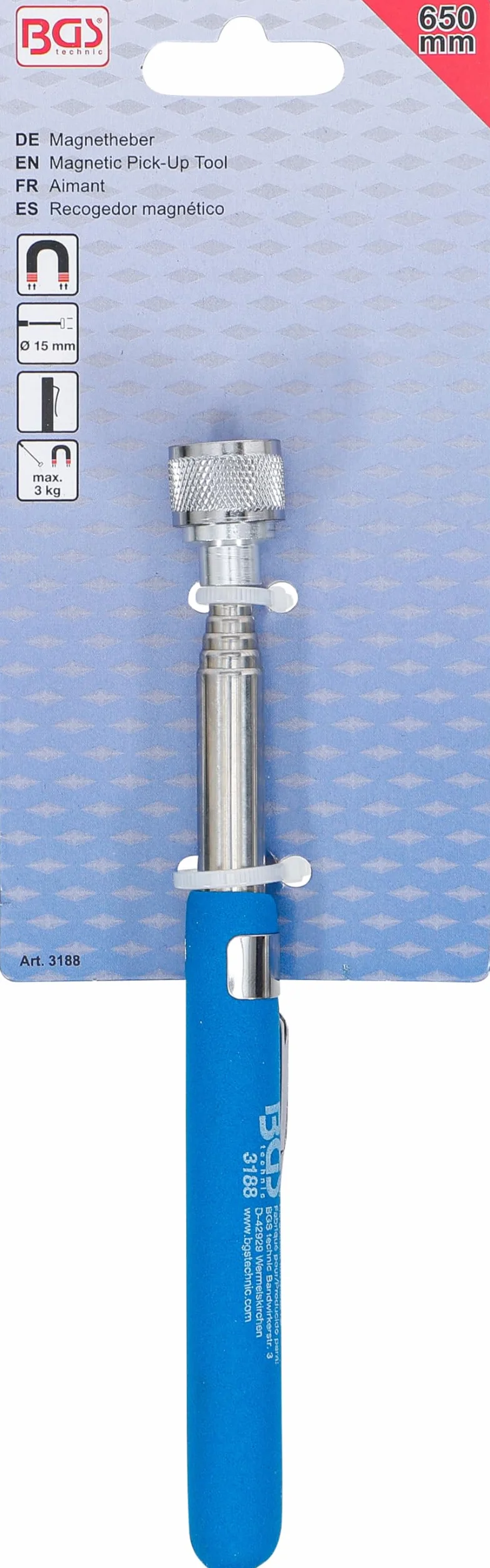 BGS 3188 | Chwytak magnetyczny | 650 mm | udźwig 3 kg