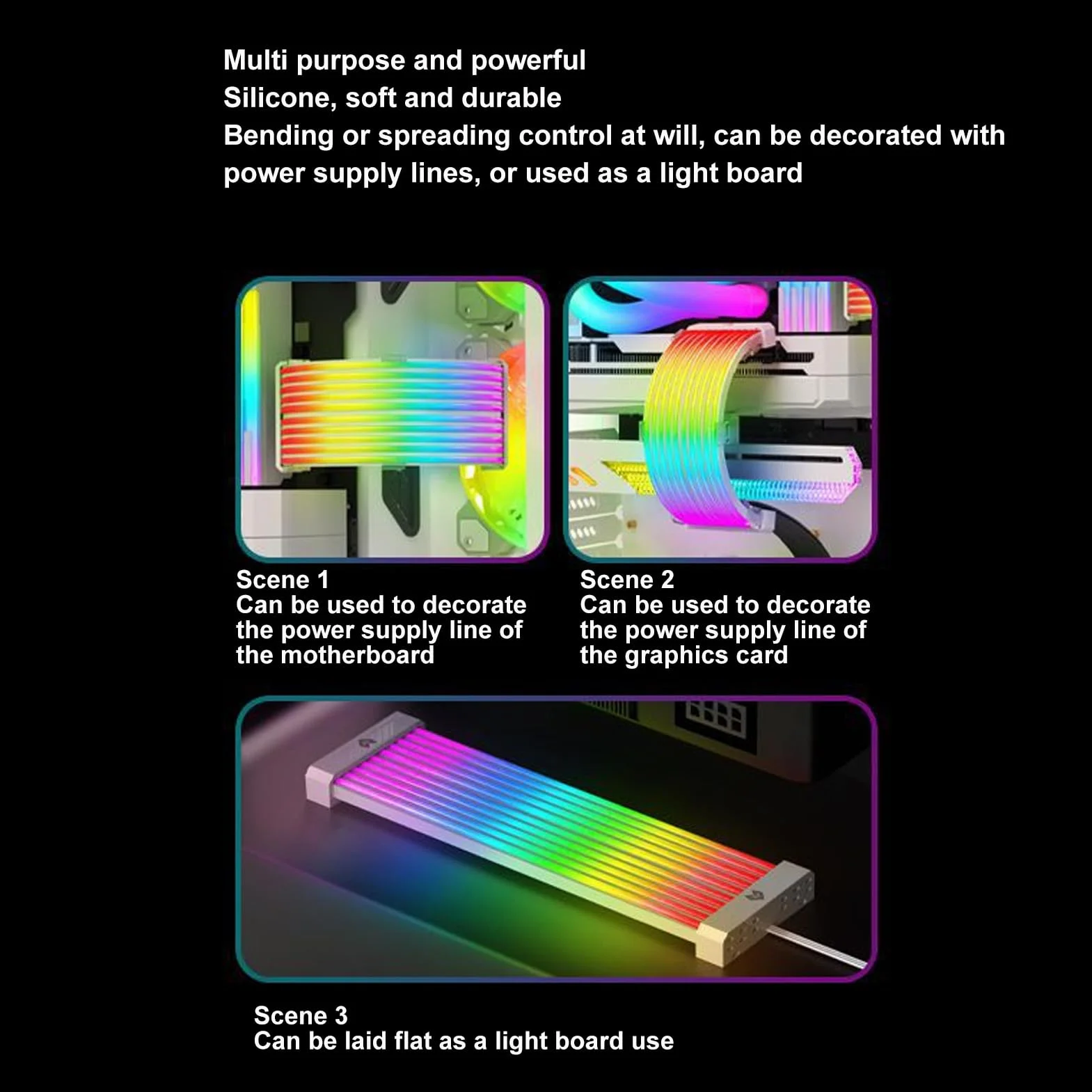Kable Zasilacza RGB, 5V 3-pinowy Kabel Zasilający Płyty Głównej ARGB, Przedłużacz Zasilania RGB Zsynchronizowany Kabel Zasilacza do Złącza Płyty Głównej, Niestandardowa Biała