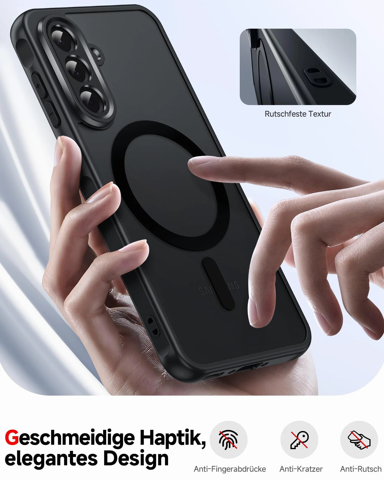 LeYi Magnetyczne etui do Samsung Galaxy A56 5G z 2 szt. szkło hartowane, etui do A 56 półprzezroczyste matowe odciski palców odporne na zarysowania zderzak TPU odporny na wstrząsy futerał ochronny