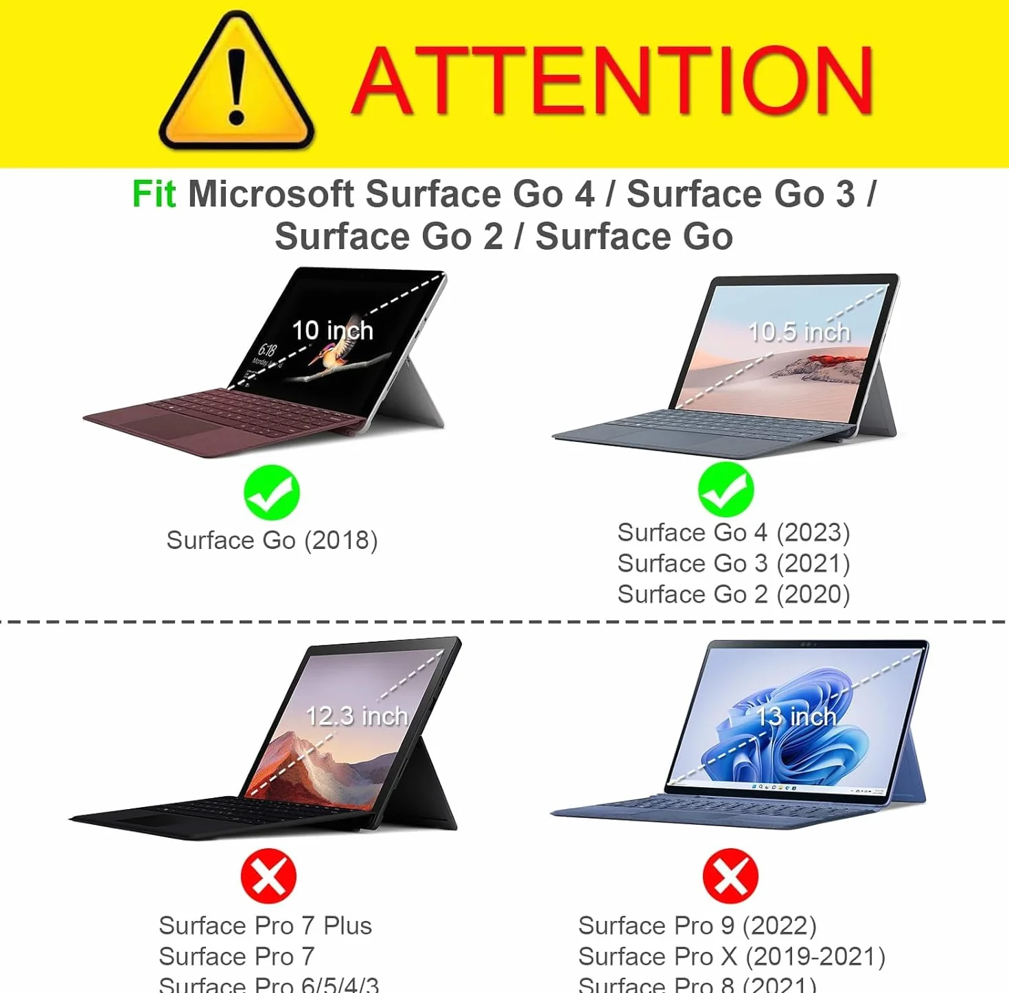 Fintie Pokrowiec na Microsoft Surface Go 4/3/2 10,5 cala (2023/2021/2020) i Surface Go 10 cali 2018 - cienki futerał z zapięciem magnetycznym, czarny