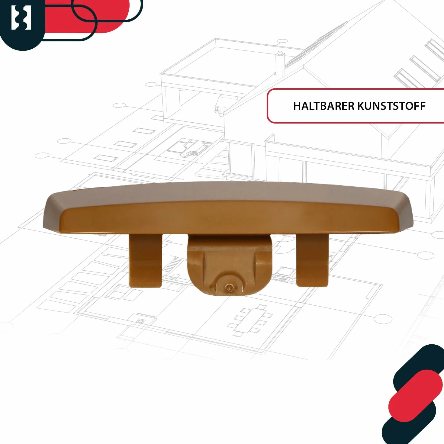 KOTARBAU® 20 szt. Zaślepka Odwodnień - do Okien PCV - Osłonka - Dąb - 36 mm