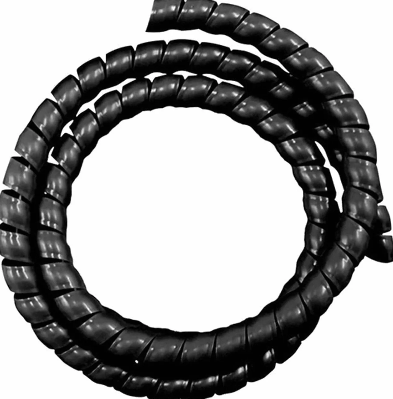 Drut do zarządzania kablami, 1 metr 50 mm 120 spiralna tuleja rękawowa trudnopalna opaska tulejkowa ochronna nawojowa rury uzwojenia rękawy z drutu(Black,120mm)