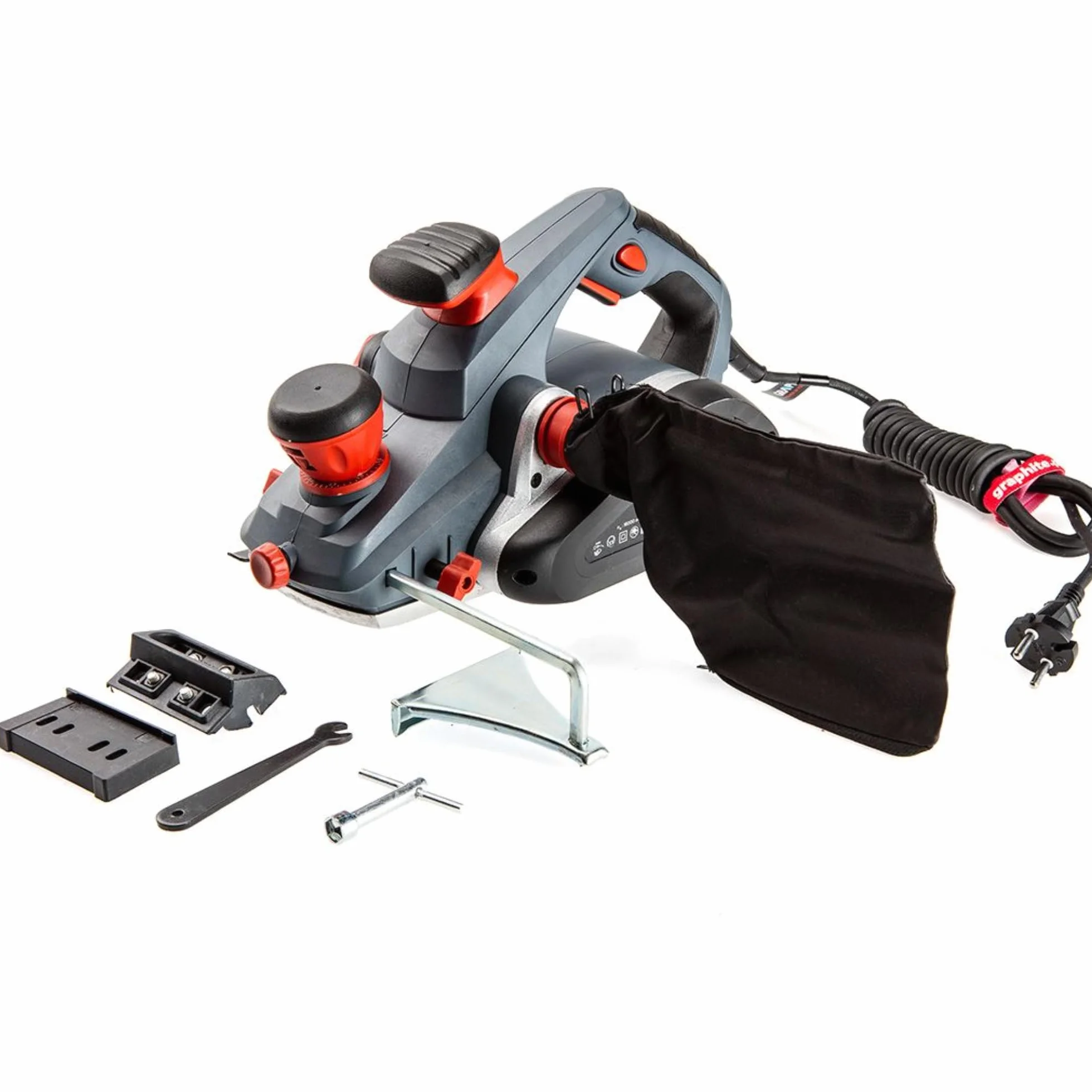 Strug elektryczny 1300W, g³êbokoœæ strugania 3.5 mm, szerokoœæ strugania 110 mm GRAPHITE 59G680