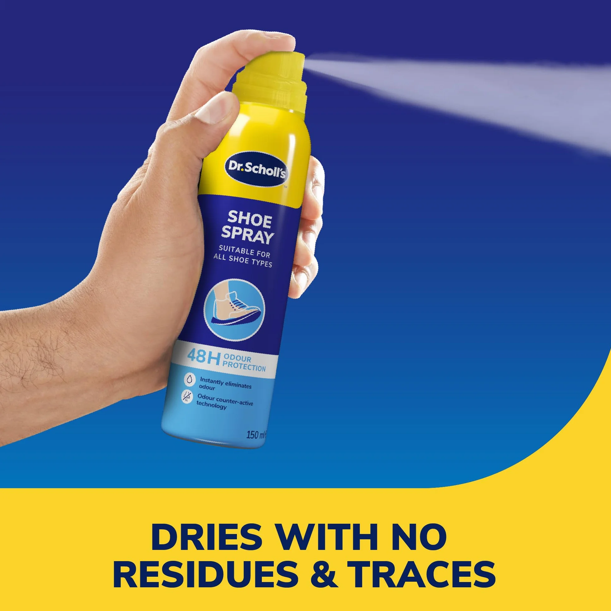 Scholl Fresh Step Antyzapachowy dezodorant w sprayu, eliminuje nieprzyjemny zapach do 24 godzin. Świeży zapach, szybkoschnący, odpowiedni do wszystkich rodzajów butów, butów do biegania, sportów i
