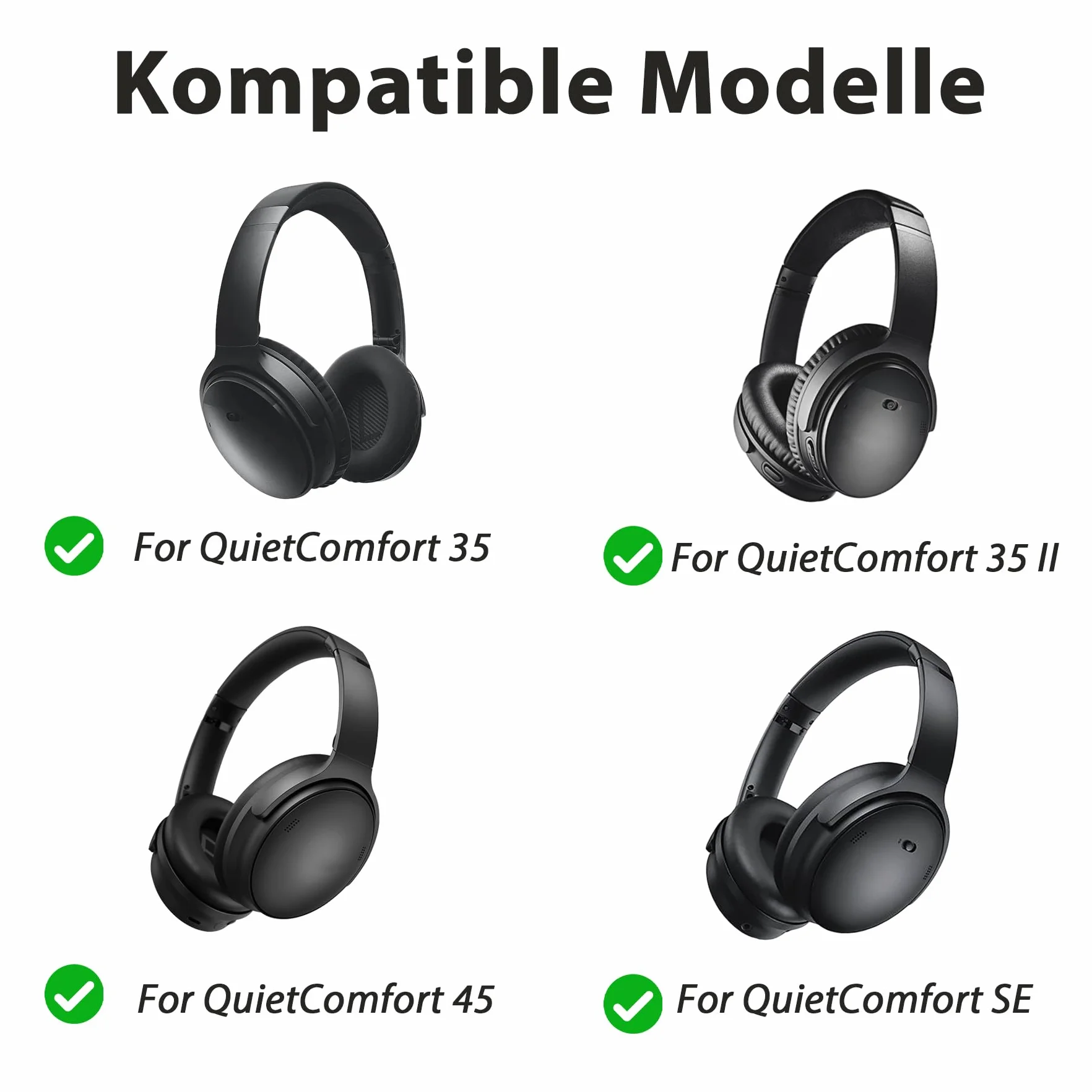 Opaska na głowę do Bose QuietComfort 35 QC35/QuietComfort 45 QC45 bezprzewodowe słuchawki, części zamienne, pokrowce na akcesoria, etui ochronne na karty gąbkowe, kolor czarny