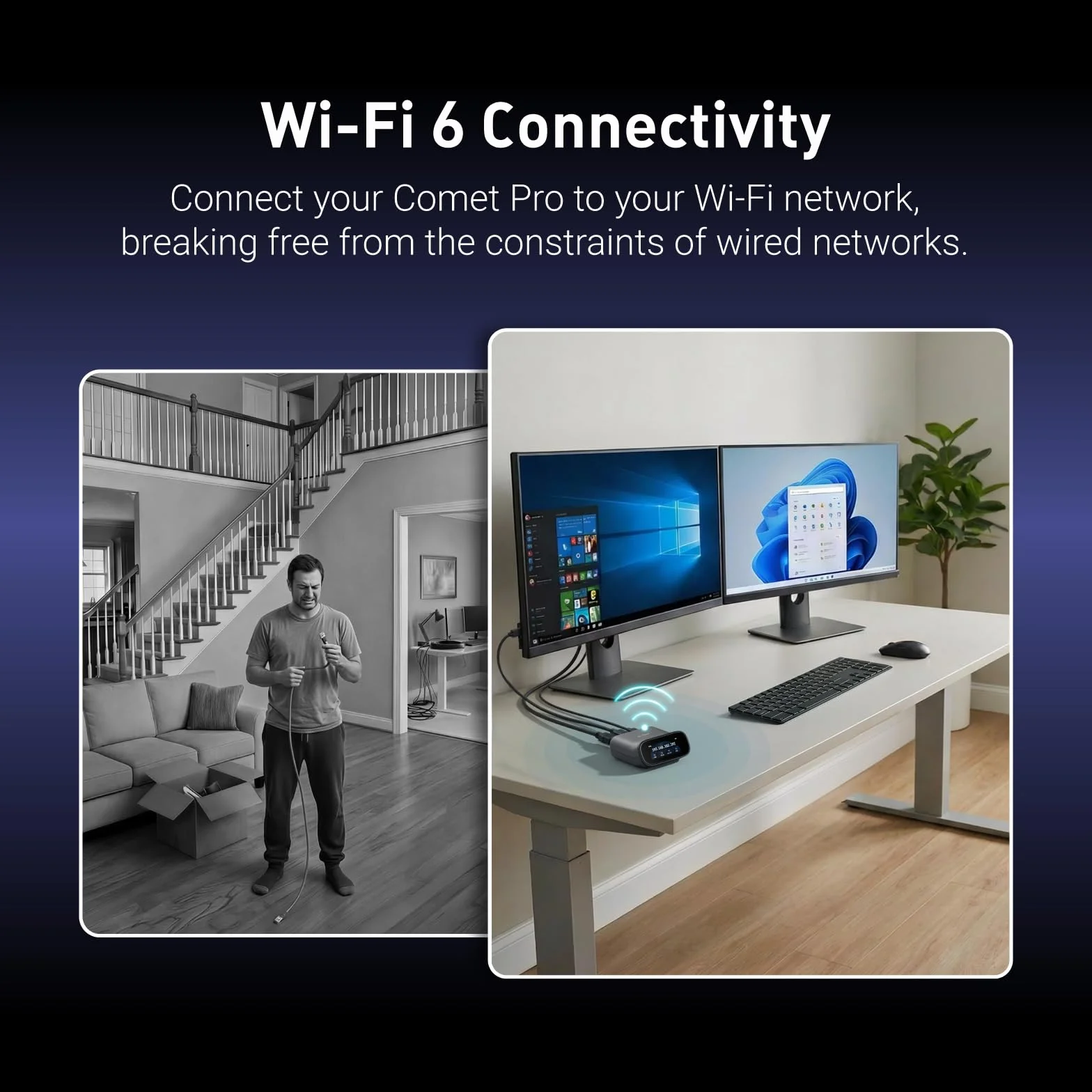 GL.iNet Comet Pro GL-RM10 Remote KVM Over Wi-Fi, Dual Band Wi-Fi 6, 4K@30FPS Passthrough, Touchscreen, 32GB eMMC