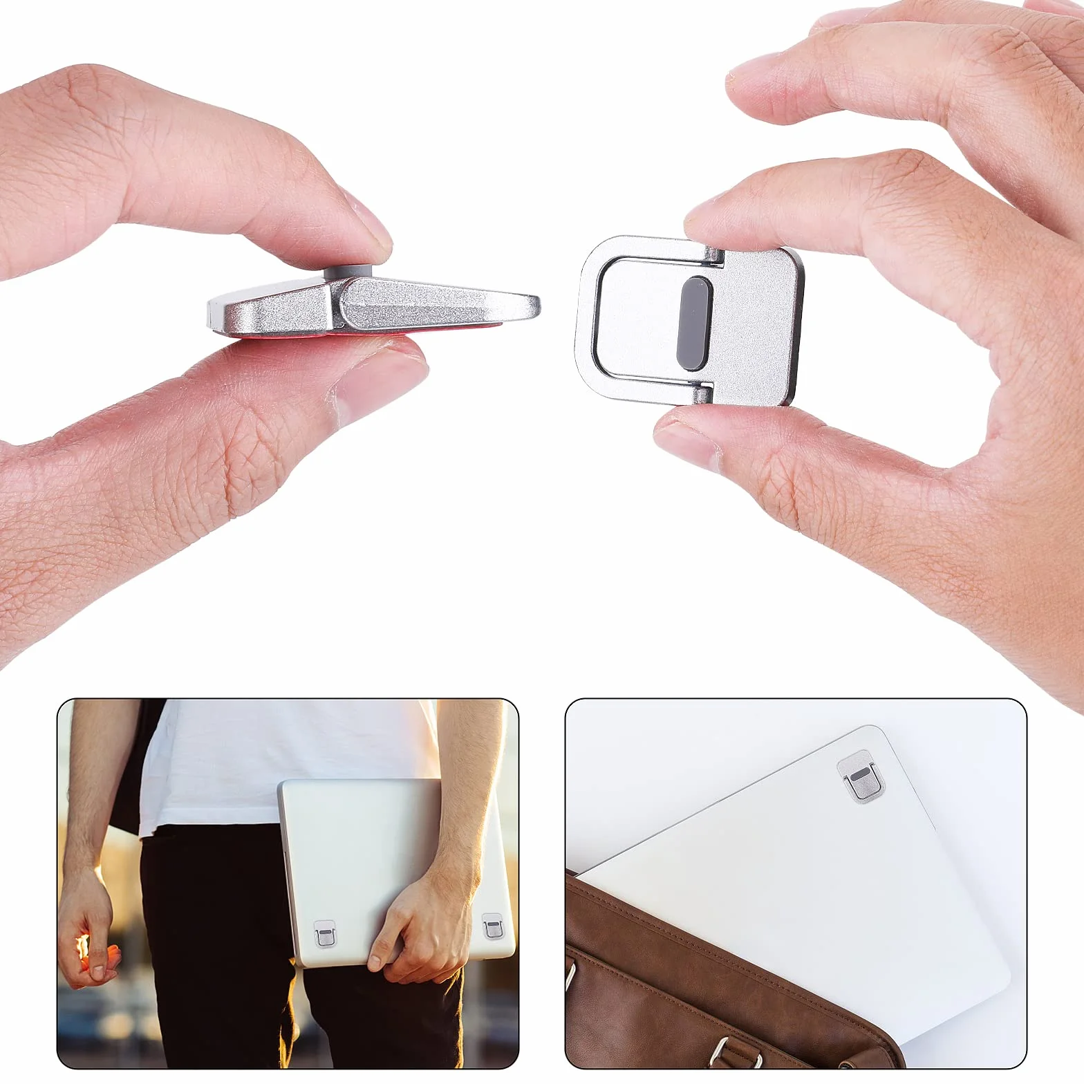 Abeillo Przenośny stojak na klawiaturę samoprzylepny mini stojak na laptopa niewidoczny nóżki do laptopa srebrny