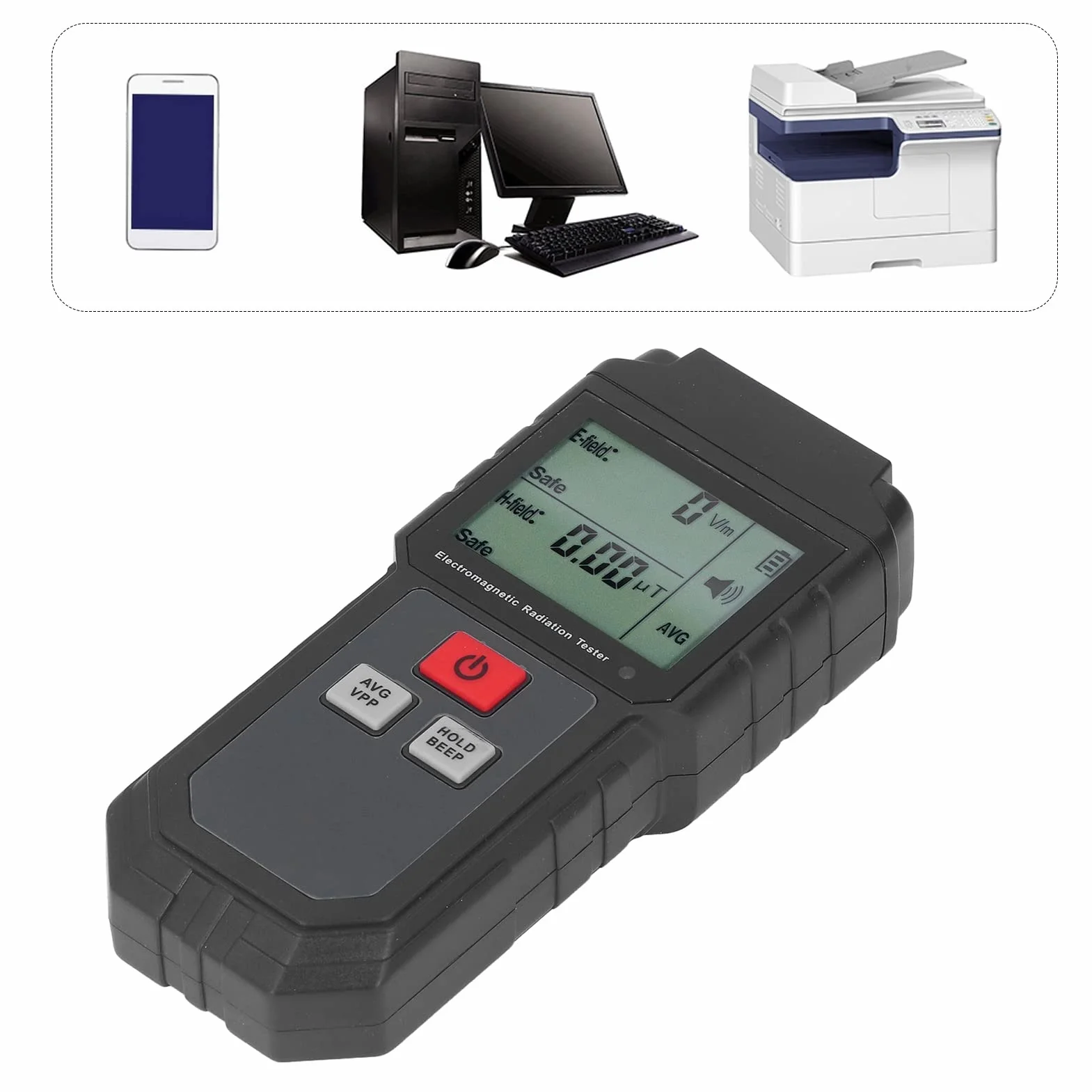 Detektor Elektromagnetyczny Czarny Przenośny Miernik Pola Magnetycznego Tester Promieniowania Tester Miernika EMF do Testowania Oprzyrządowanie
