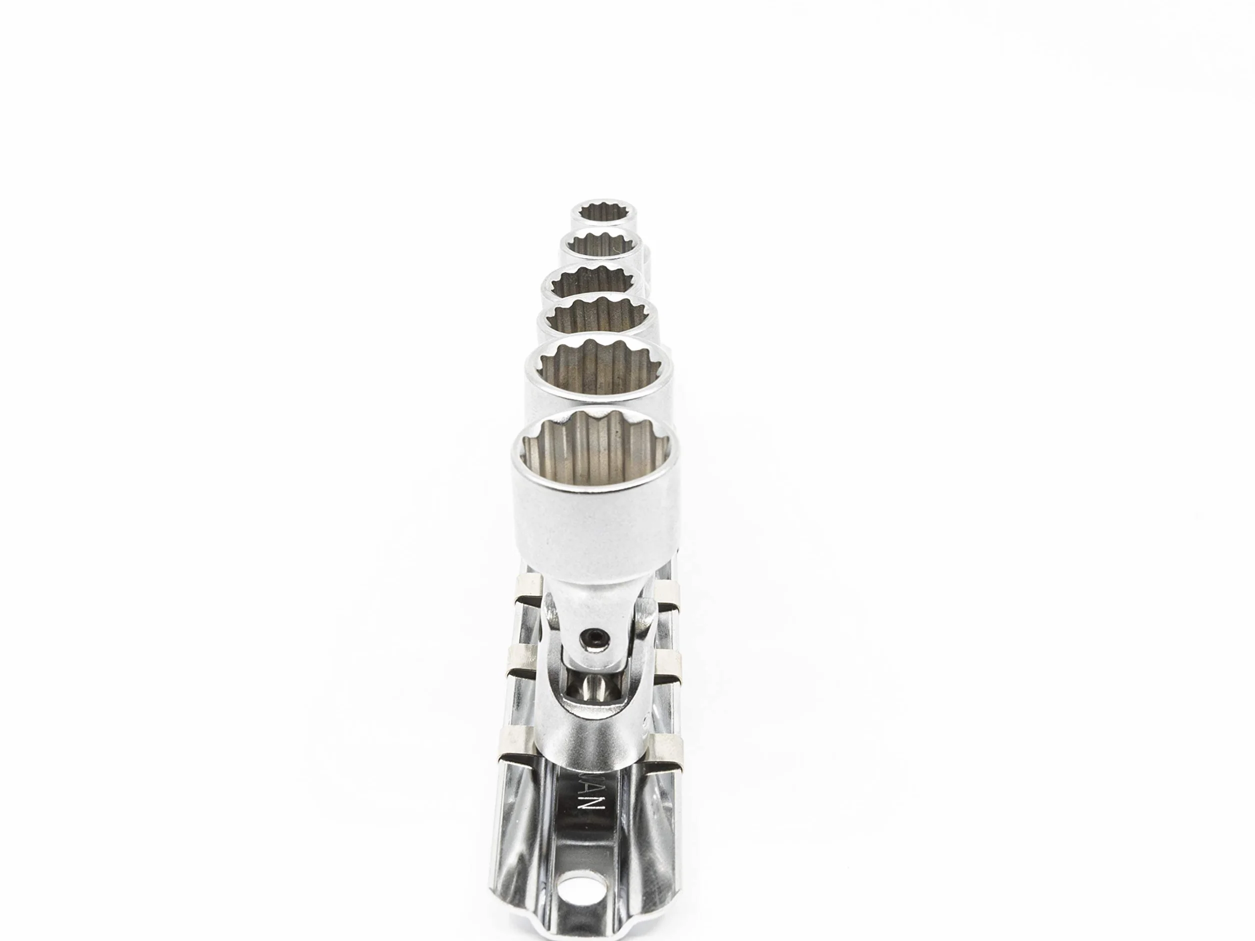 Genius Tools 6-częściowy uniwersalny zestaw nasadek ręcznych 1/4" Drive SAE (12-punktowy), matowe wykończenie - US-206S