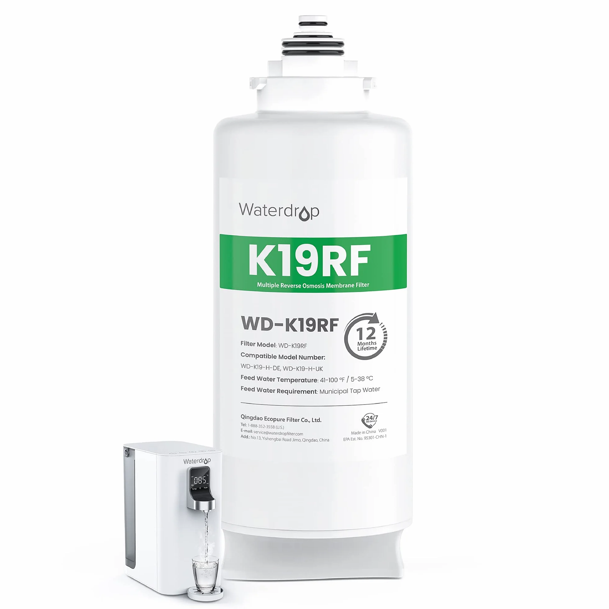 Waterdrop WD-K19RF Zamienny Filtr RO do Dozowników Gorącej Wody
