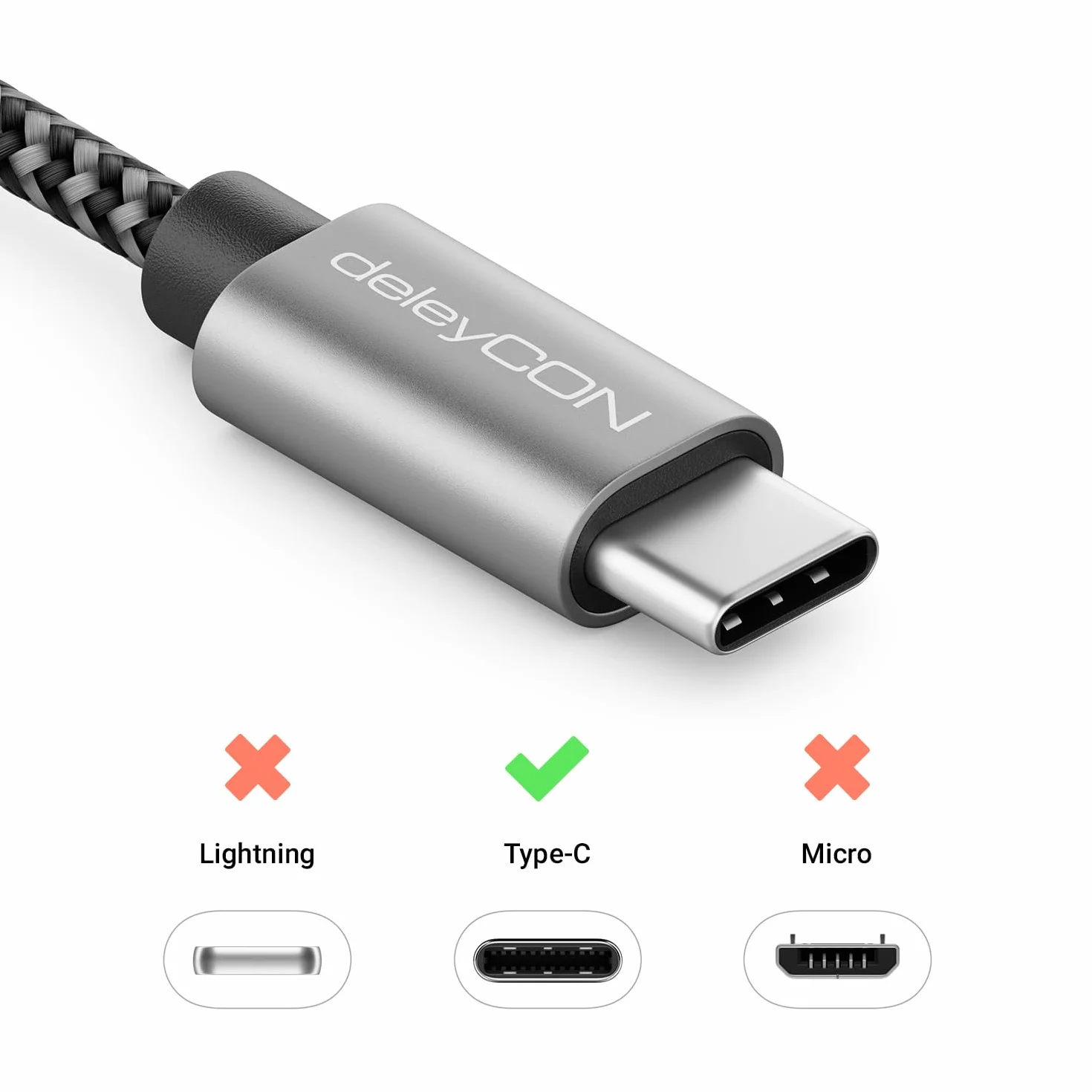 deleyCON 0,5m USB C Kabel PD3.0 60W Szybkie Ładowanie 50cm USB-C na USB-C Kabel Ładowania do iPhone 17 16 15 Pro Max Air Galaxy S26 S25 S24 S23 Pixel iPad Pro MacBook Air Tablet Switch PS5