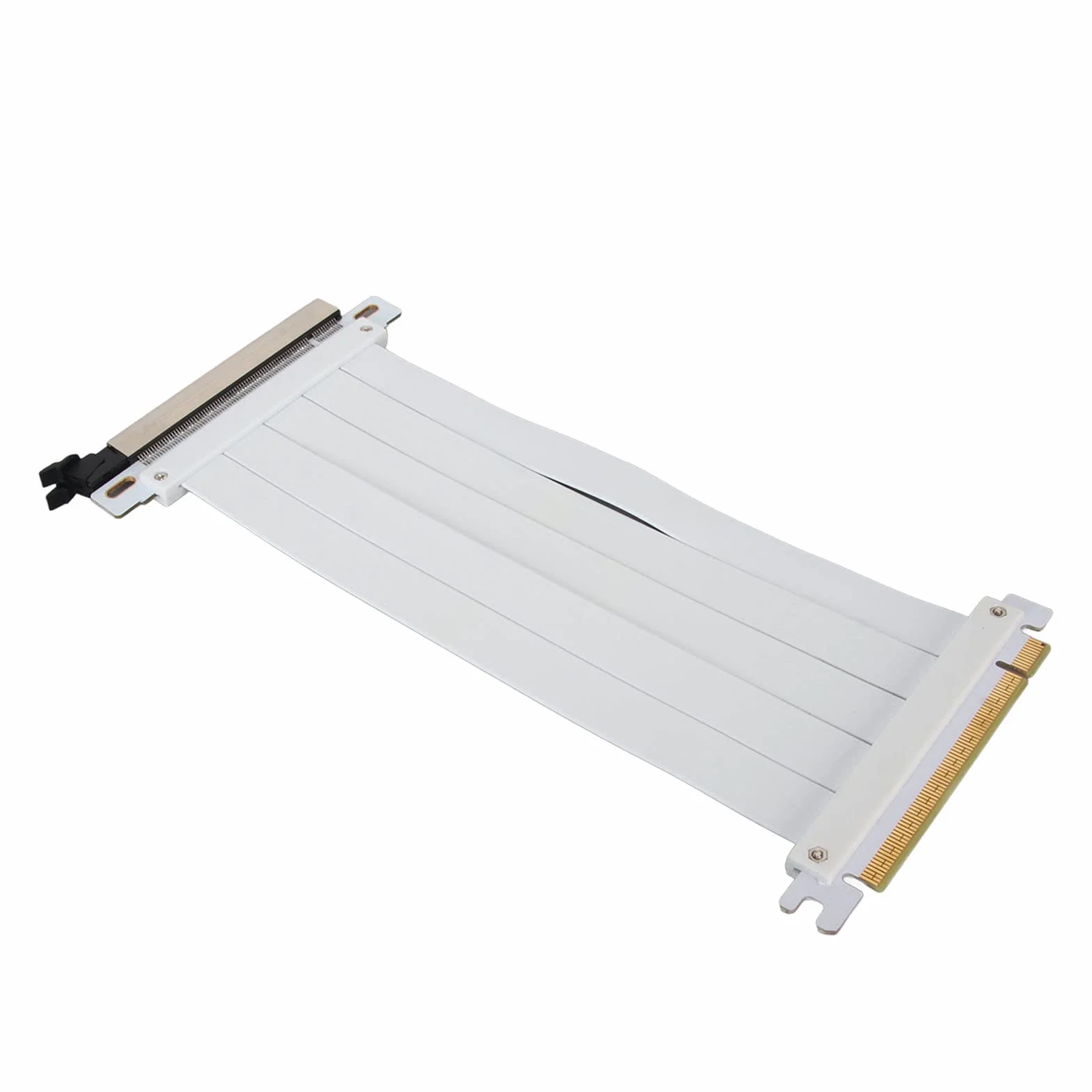 Kabel pionowy PCIE 4.0 X16, elastyczny adapter pionowy GUP o dużej szybkości, wysoka jakość ekranowania, 180 stopni kabel przedłużający PCIE 4.0 do karty graficznej (biały)