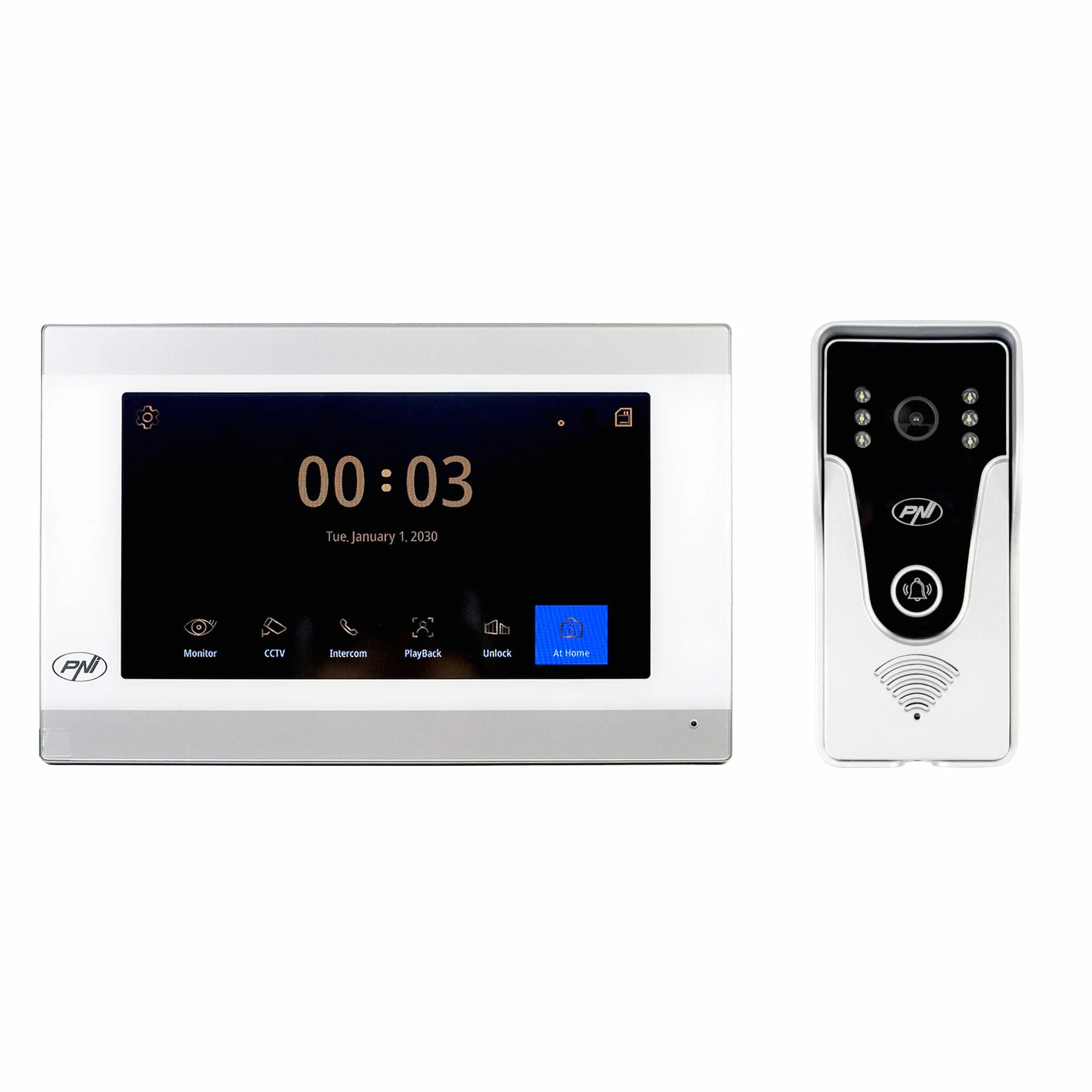 Inteligentny wideodomofon PNI SafeHome PT750 WiFi HD, P2P, monitor wewnętrzny, dedykowana aplikacja Tuya Smart, integracja w scenariuszach i inteligentne automatyzacje z innymi kompatybilnymi