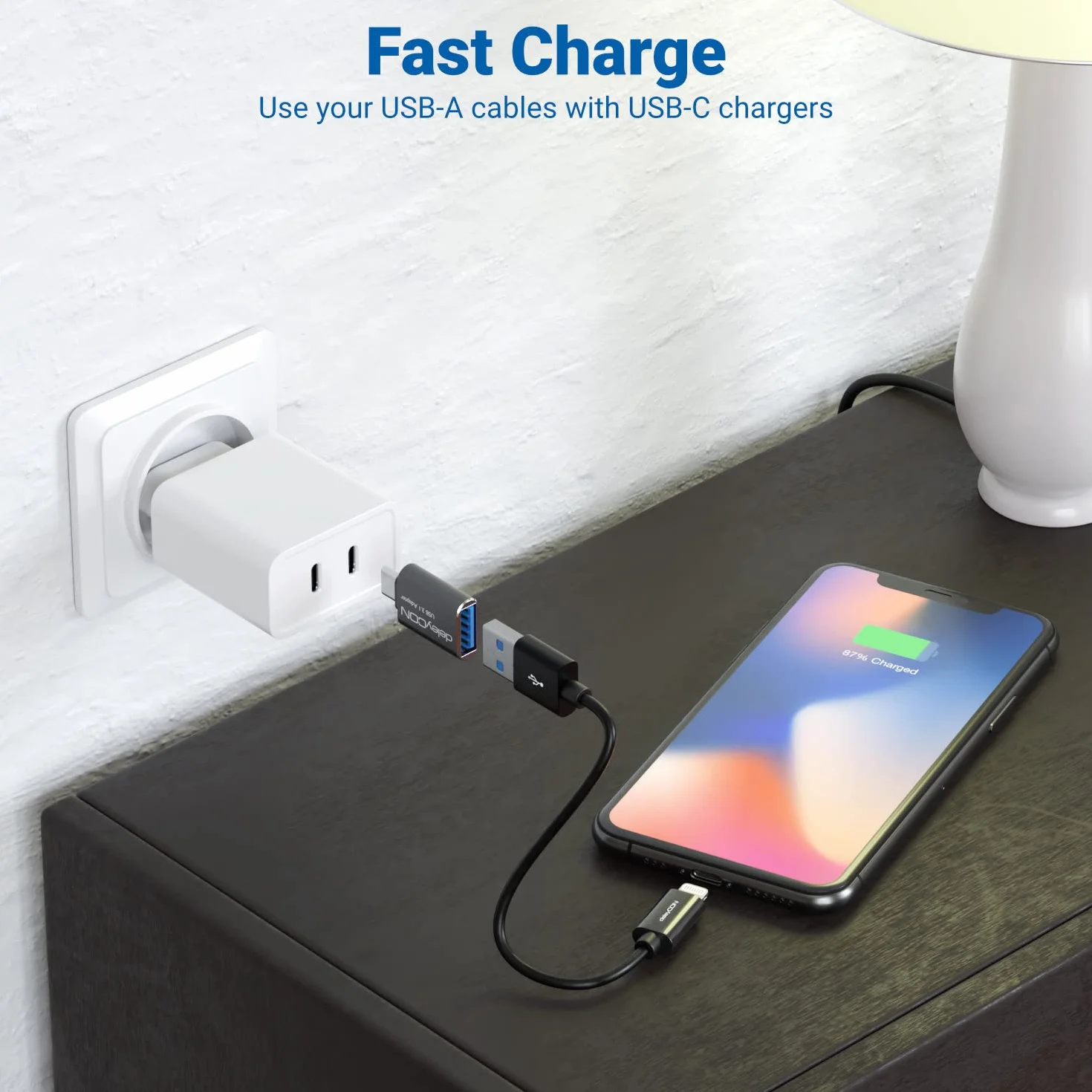 deleyCON USB-C do USB Adapter 5 Gbit/s OTG Srebrny 2 Sztuki