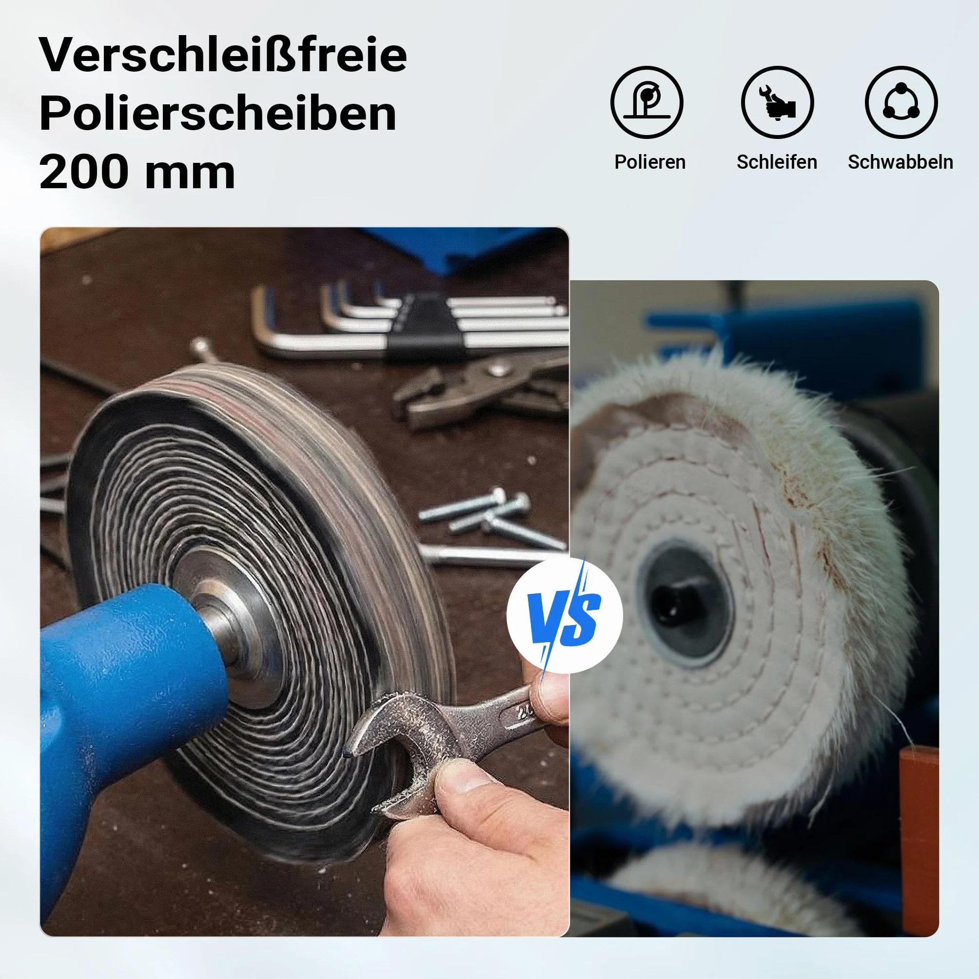 Wiltec Polerka 750 W Ø 200 mm 2950 U/min elektryczna żeliwna
