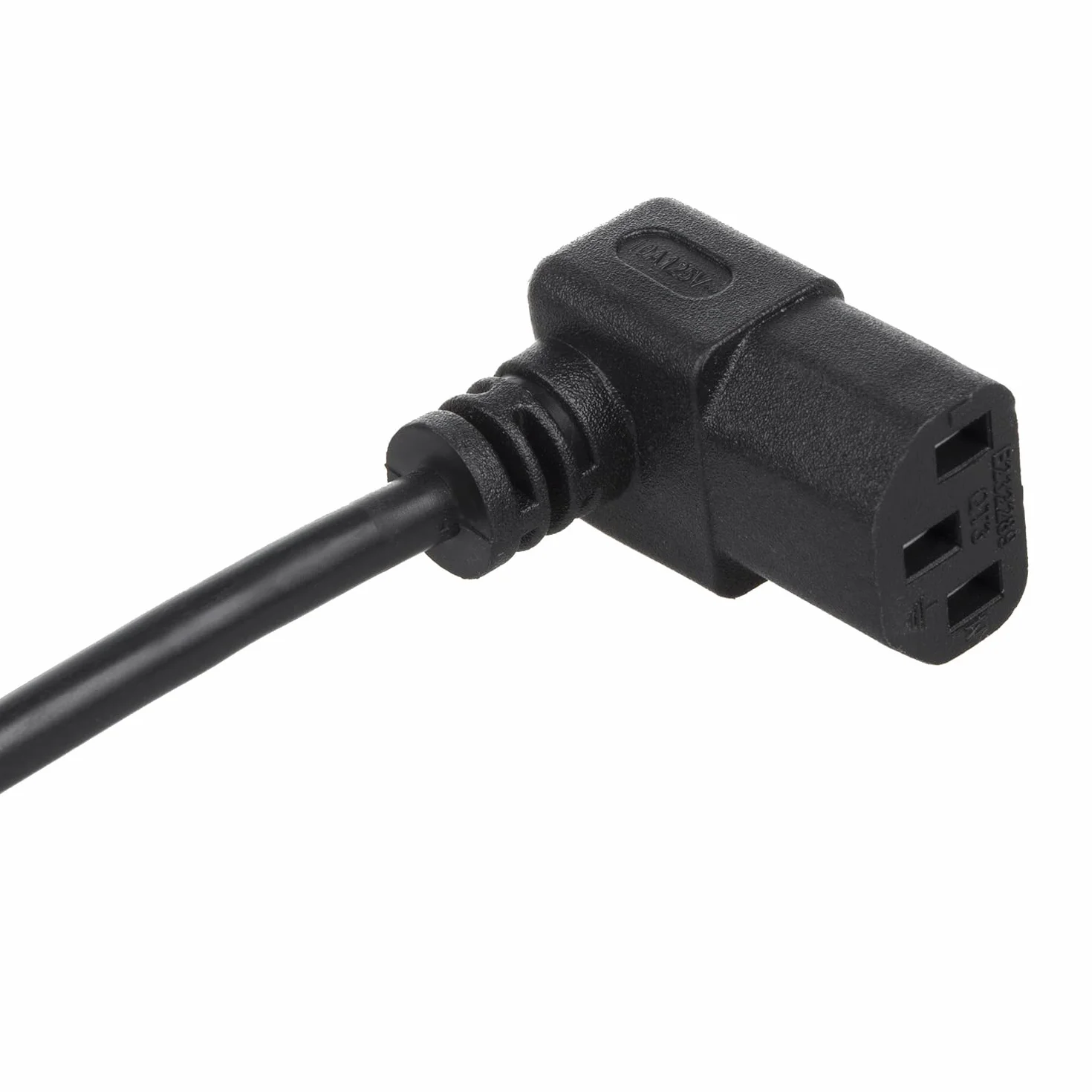 Maclean MCTV-851 Elastyczny Kabel Zasilający, Kabel Zasilacza 3-Pinowy z Uziemieniem, 90 stopniowy Kątowy Kabel Zasilający, Czarny, 1,5 M, Kabel do Zasilania PC, Drukarki, Monitora i RTV AGD
