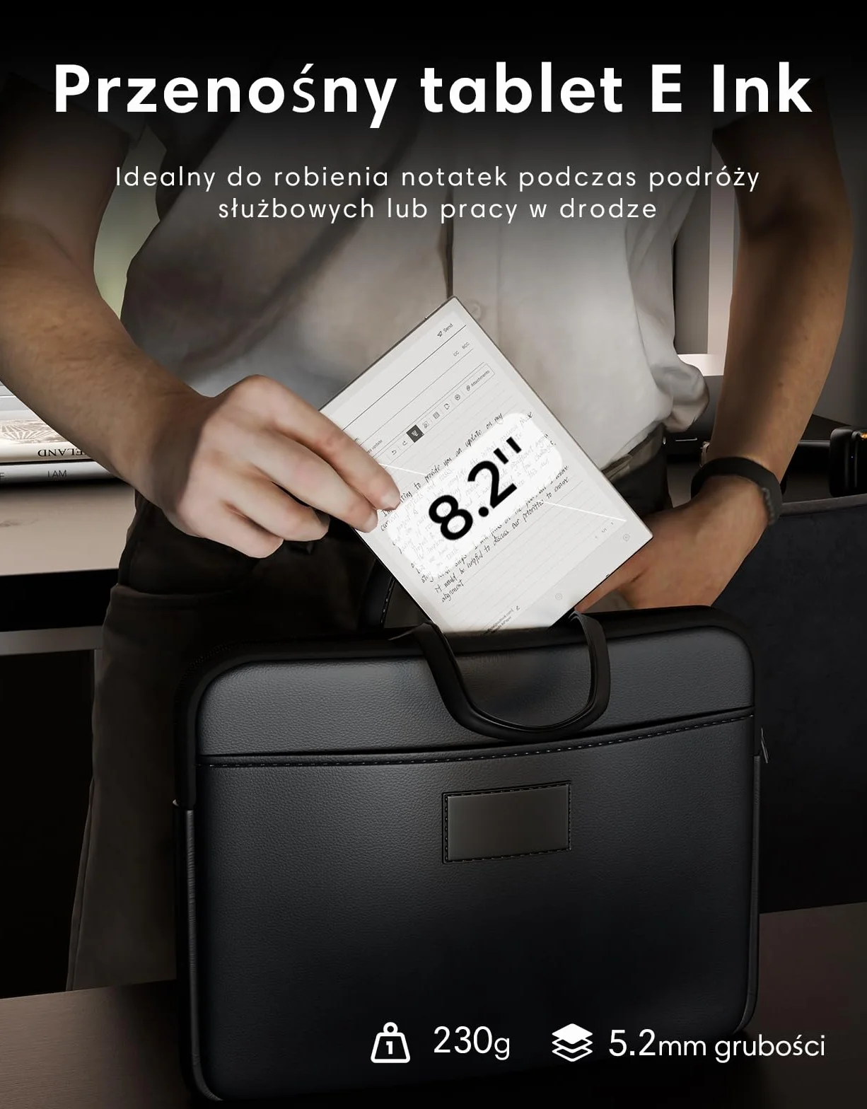VIWOODS Ulepszony Zestaw z AiPaper Mini, Stylusem Pro i 5 Końcówkami, 8,2’’ AI Tablet z E-Ink z Regulowanym Światłem, 292 PPI Elektroniczny Notatnik z Piórem, Przenośny 230 g, 128 GB Pamięci