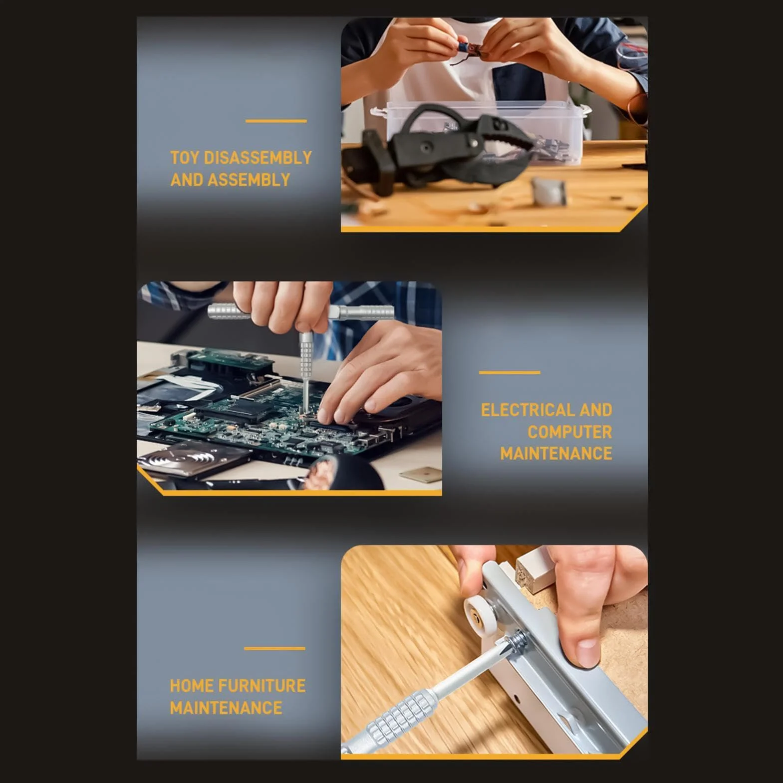 Zestaw Magnetycznych Grzechotek Śrubokrętów Precyzyjny Zestaw Narzędzi | Ergonomiczny Uchwyt Mini Zestaw Grzechotkowy Do domu, warsztatu, elektroniki, komputera, zegarka, samochodu