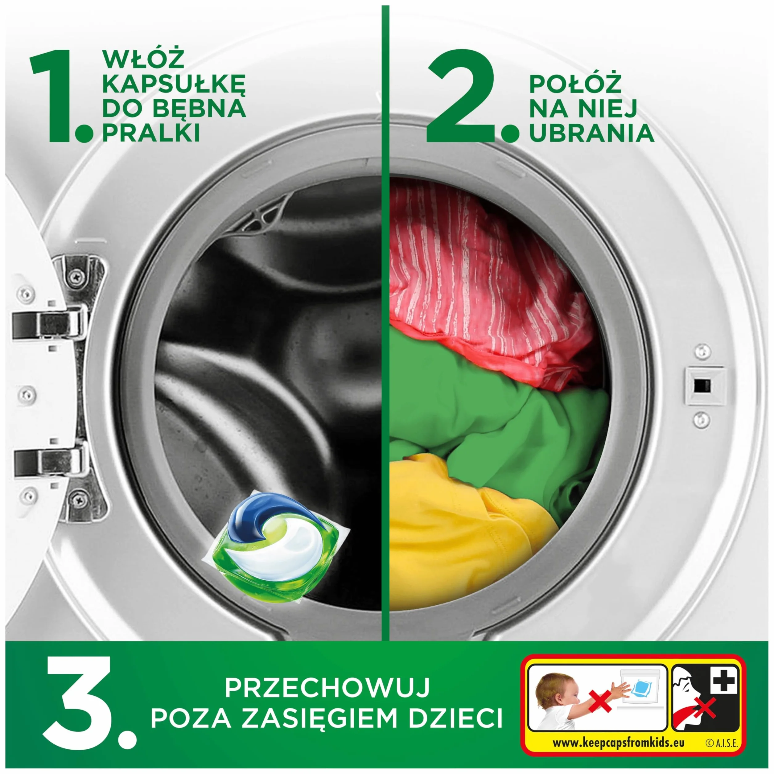 Ariel Allin1 PODS Kapsułki Kapsułki do prania ze środkiem piorącym w płynie, 44 prań, Usuwają zabrudzenia oraz nieprzyjemne zapachy w temperaturze 30°C i szybko rozpuszczają się nawet w zimnej wodzie
